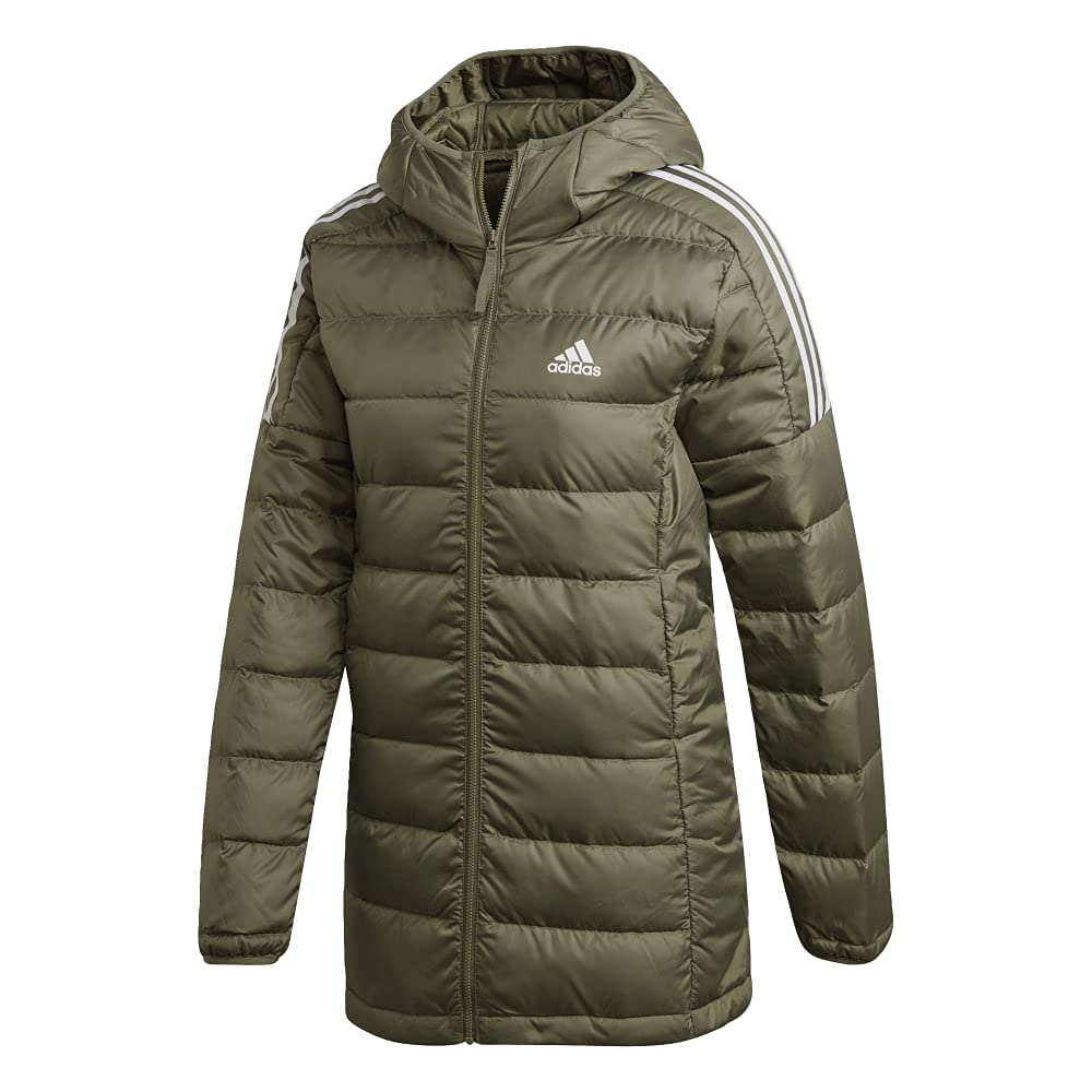 adidas Women's Essentials Lightweight Down Hooded Parka Jacket - Warm Winter Coat for Outdoor Activities & Casual Wear