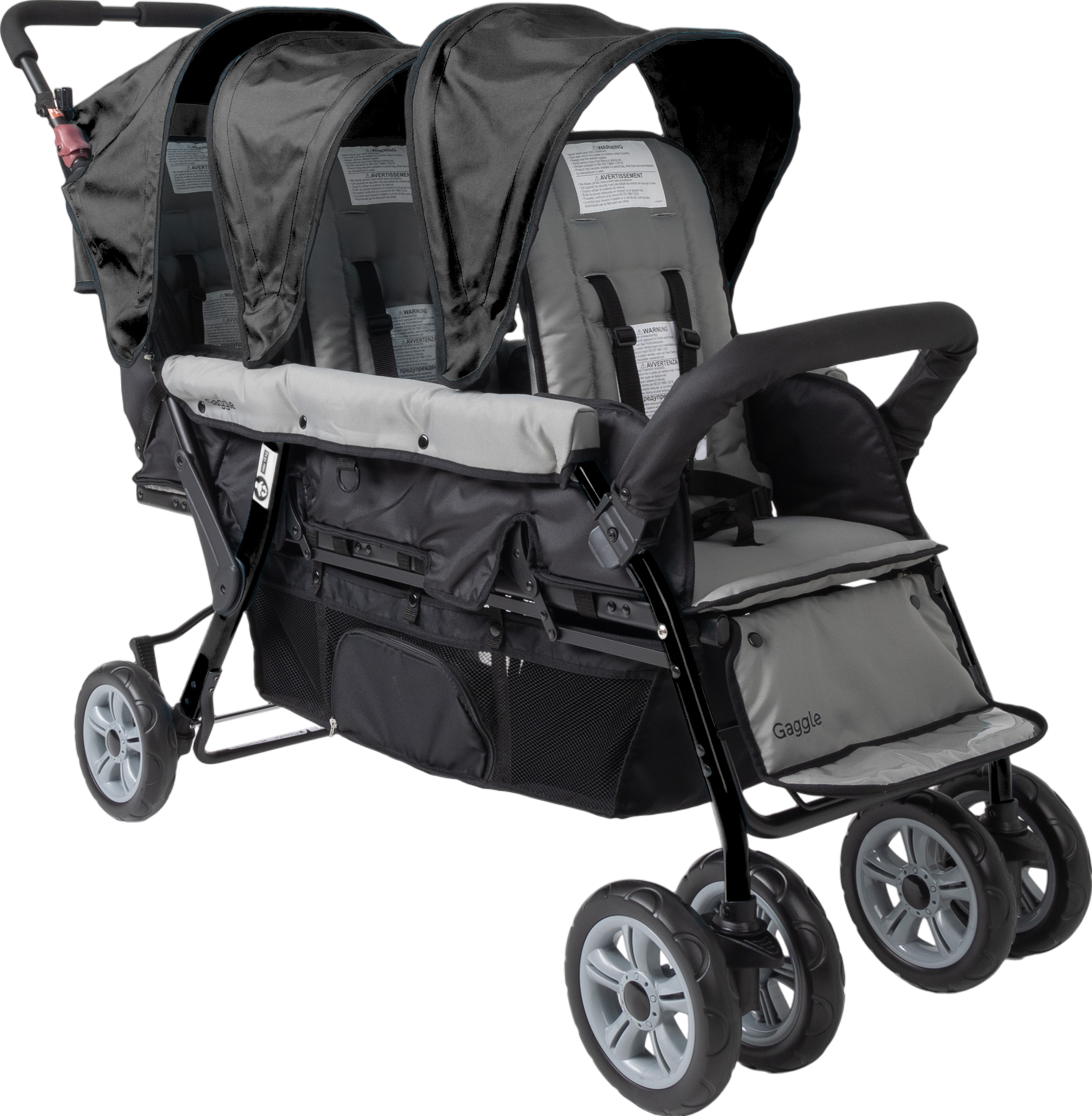 Gaggle Compass Trio 3-Seat Triple Stroller for Toddlers - Lightweight & Compact Baby Stroller for Twins + One - Perfect for Shopping, Travel & Family Outings