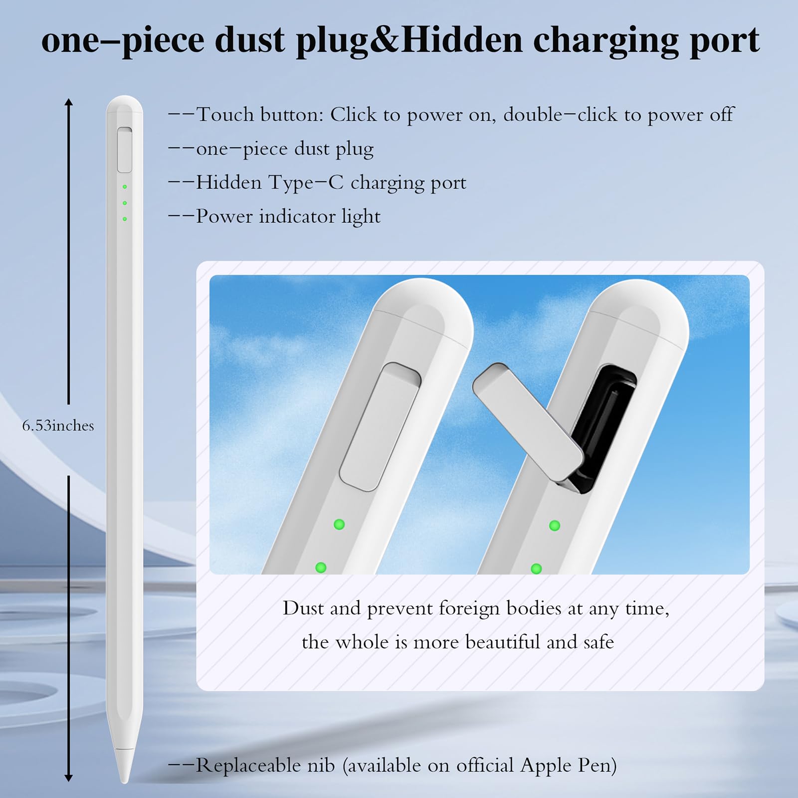Fast Charging Stylus Pen for iPad 11th & 10th Gen (14-Min Charge) - Palm Rejection, Tilt Sensitivity with Pencil Holder - Compatible with iPad Air 11/13-inch (M3/M2), iPad Pro 11/13-inch (M4), iPad 6-11th Gen - Perfect for Digital Art, Note Taking & Professional Design Work