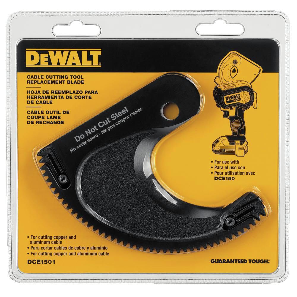 DeWalt DCE1501 Black Oxide Hardened Steel Cable Cutter Replacement Blade - Professional Grade Cutting Tool for Electrical Wires, Cables & Ropes - Perfect for Electricians, Construction & DIY Projects