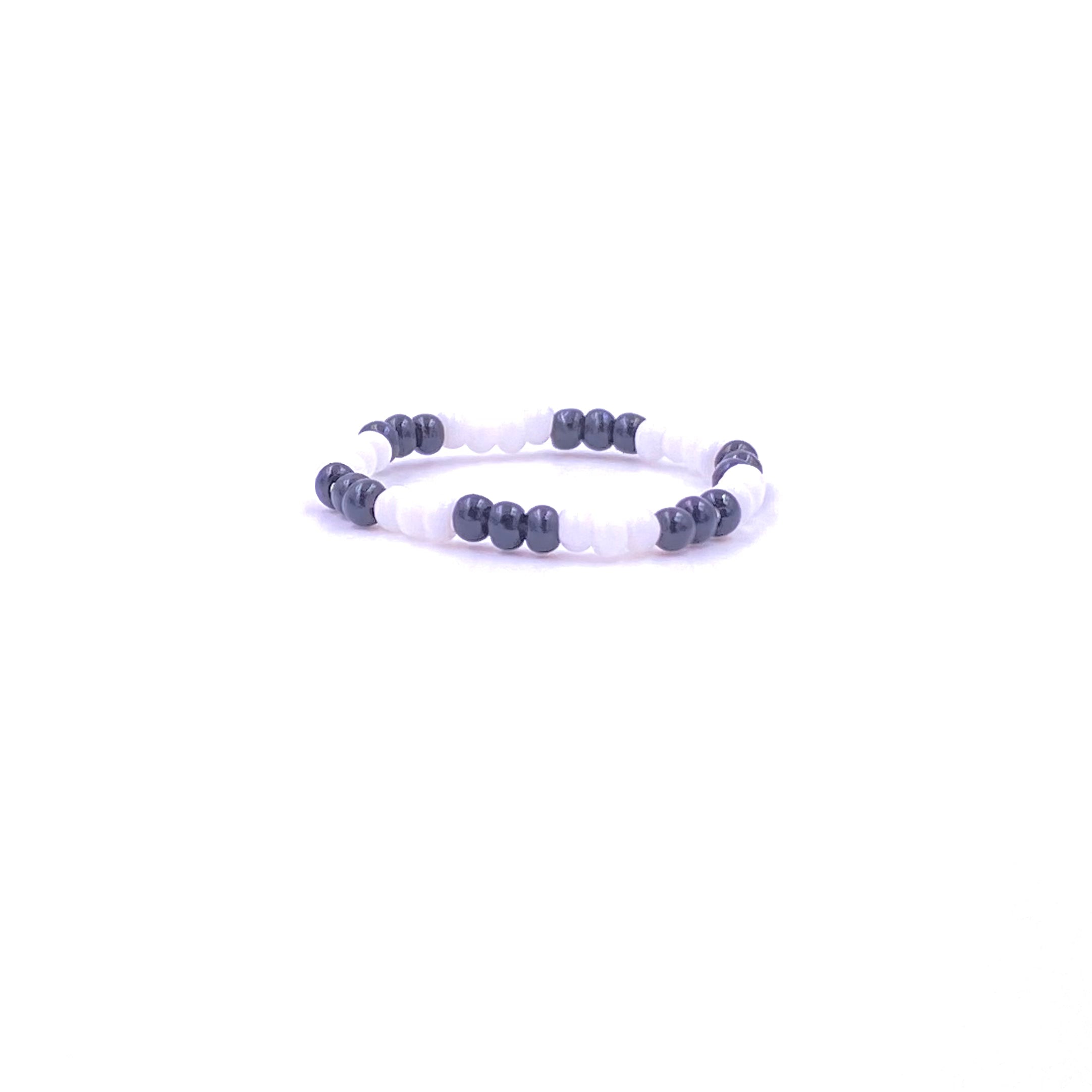Ashley Gold Enamel Stretch Beaded Ring - Adjustable Stackable Boho Jewelry for Women - Perfect for Parties, Weddings & Everyday Wear