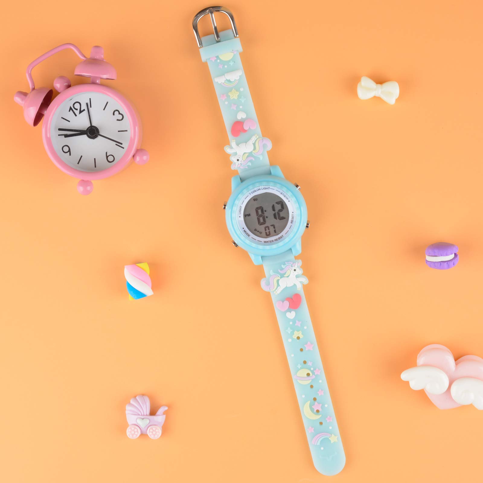 Venhoo Kids Digital Watch - 3D Cartoon Waterproof with Alarm for Girls 3-10 Years | School & Playtime