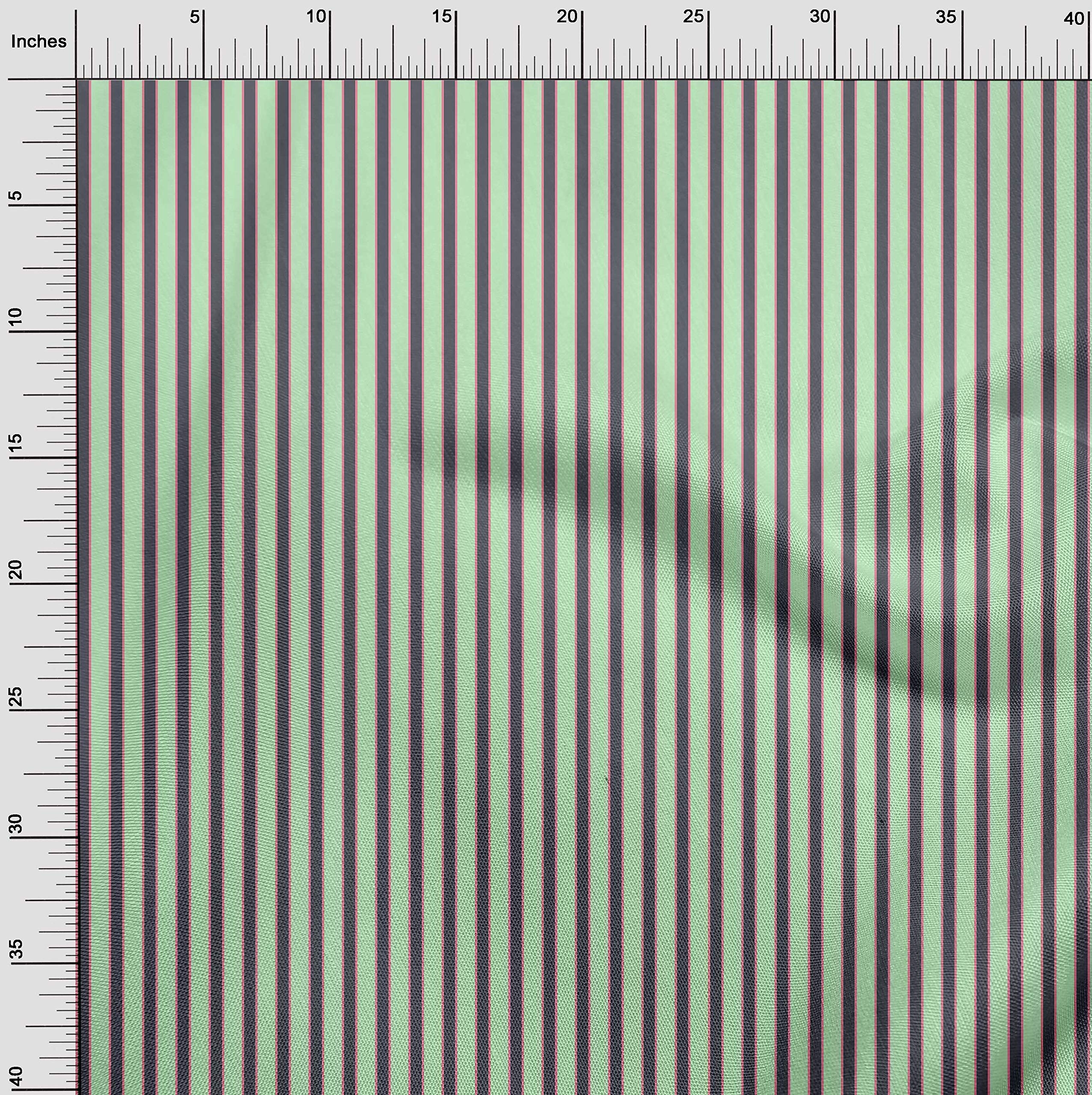 oneOone Organic Cotton Voile Fabric - Shadow Stripe Printed Decor Fabric, 42 Inch Wide | Perfect for Curtains, Drapes, and Home Decor Projects