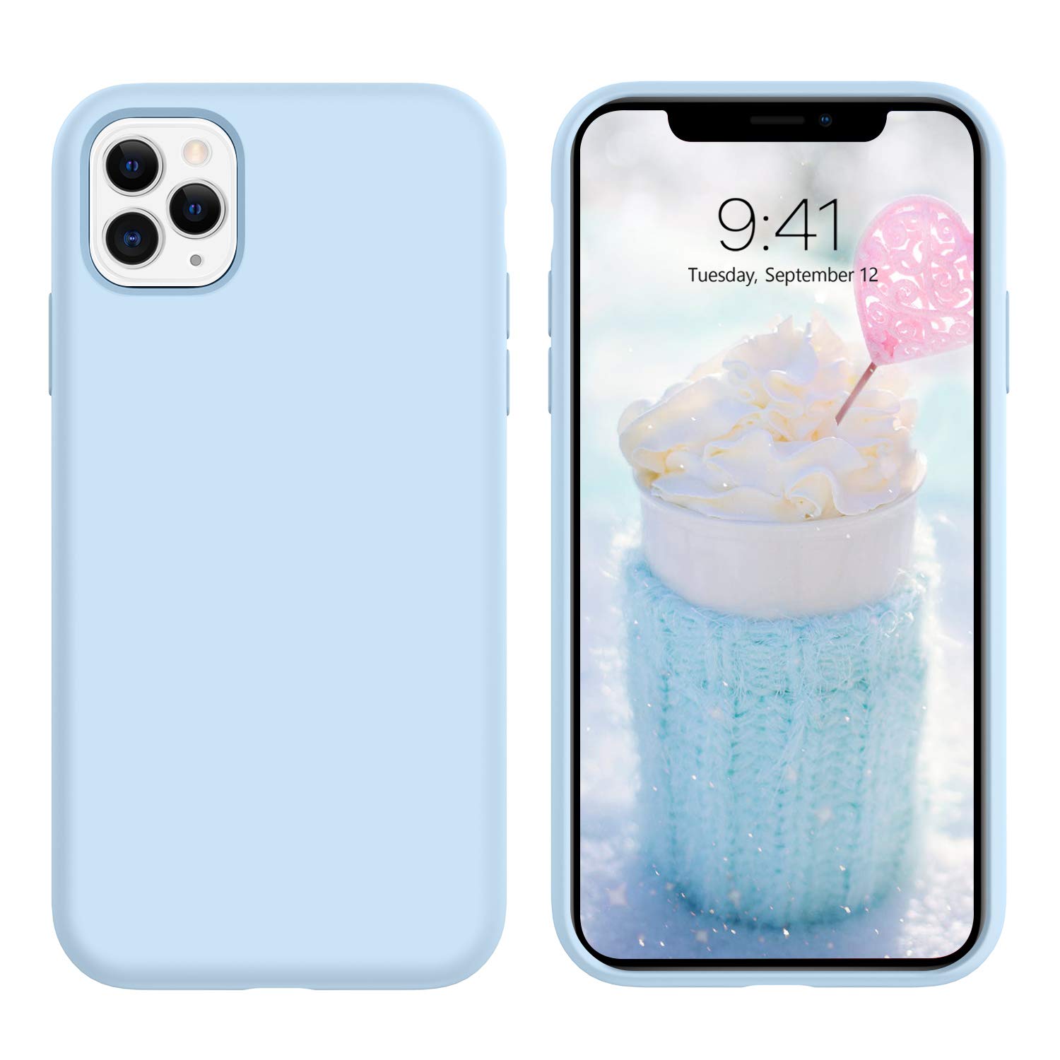 DUEDUE iPhone 11 Pro Max Case - Liquid Silicone Soft Gel Rubber Slim Cover with Microfiber Clining | Shockproof Full Body Protection for iPhone 11 Pro Max 6.5
