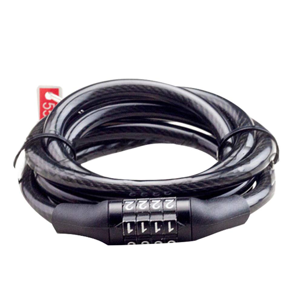 LIOOBO 4 Digit Combination Bike Lock - Self Coiling Resettable Cable Lock for Bicycles, Scooters & Motorcycles | Secure Outdoor Cycling, Commuting & Parking