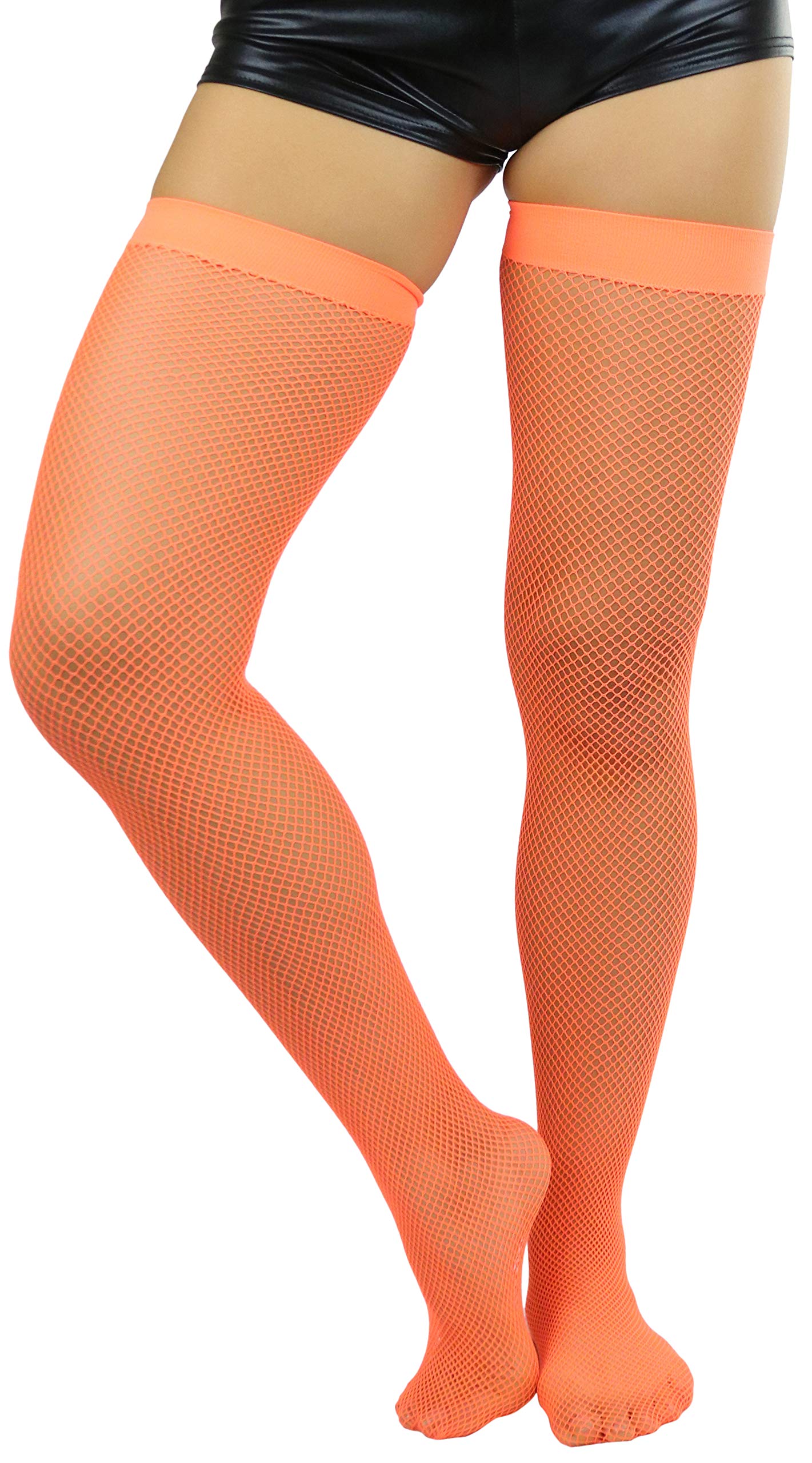 ToBeInStyle Women’s Bright & Vibrant Fishnet Thigh High Stockings - Sexy Fashion Hosiery for Parties, Cosplay & Night Out Outfits