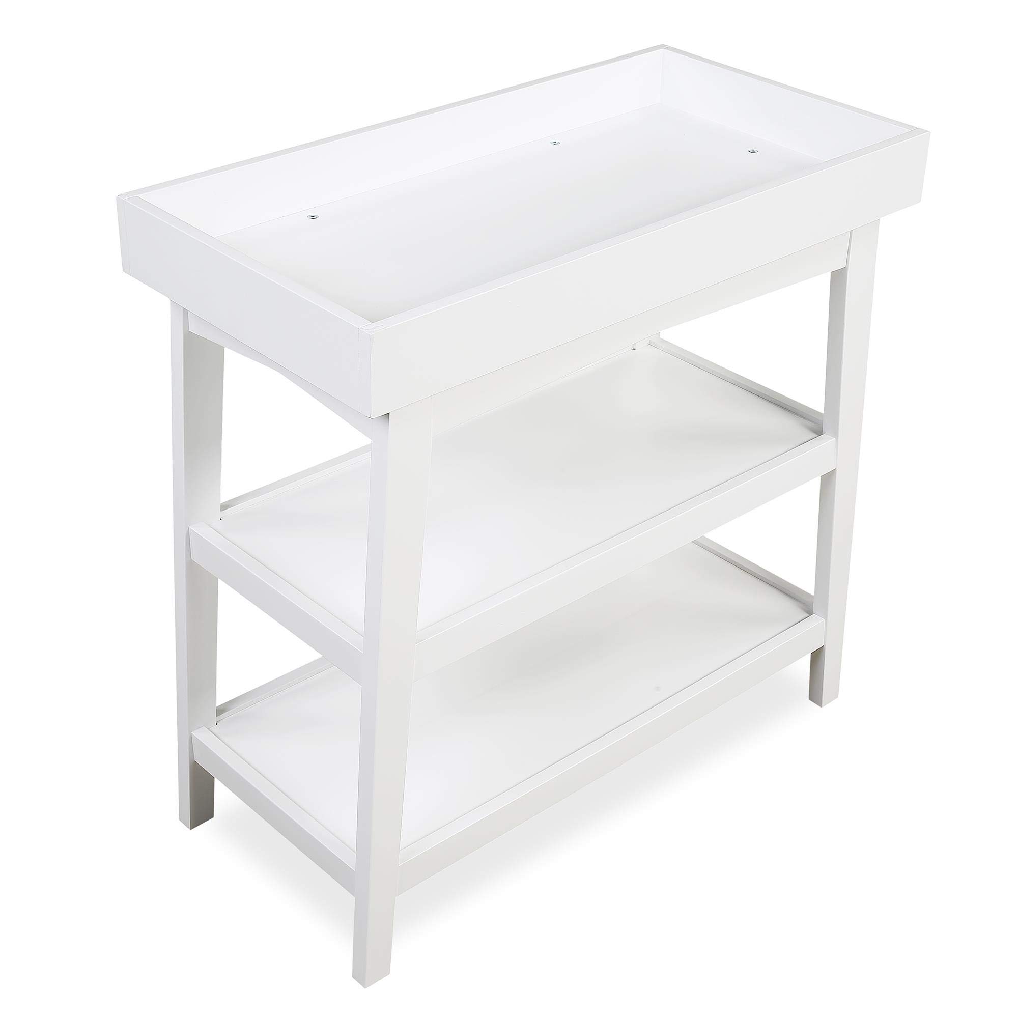 Novogratz Harper White Baby Changing Table with Open Shelf - Perfect for Nursery, Bedroom & Diaper Organization