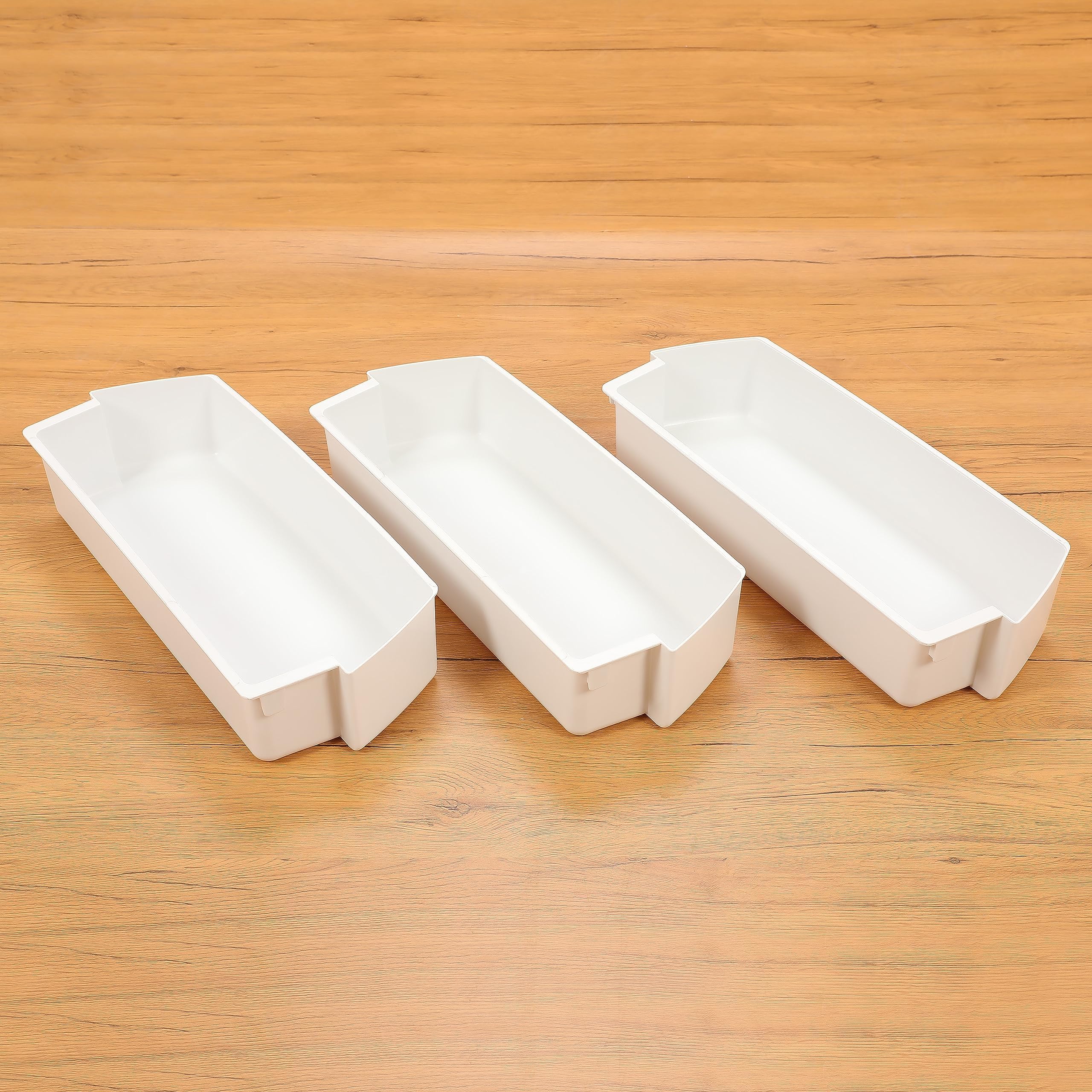 Kojem 2187172 White Refrigerator Door Bin Shelf - 3 Pack Replacement Compatible with Whirlpool, KitchenAid, Roper & Kirkland Refrigerators | Perfect for Organizing Beverages, Condiments & Snacks in Your Fridge