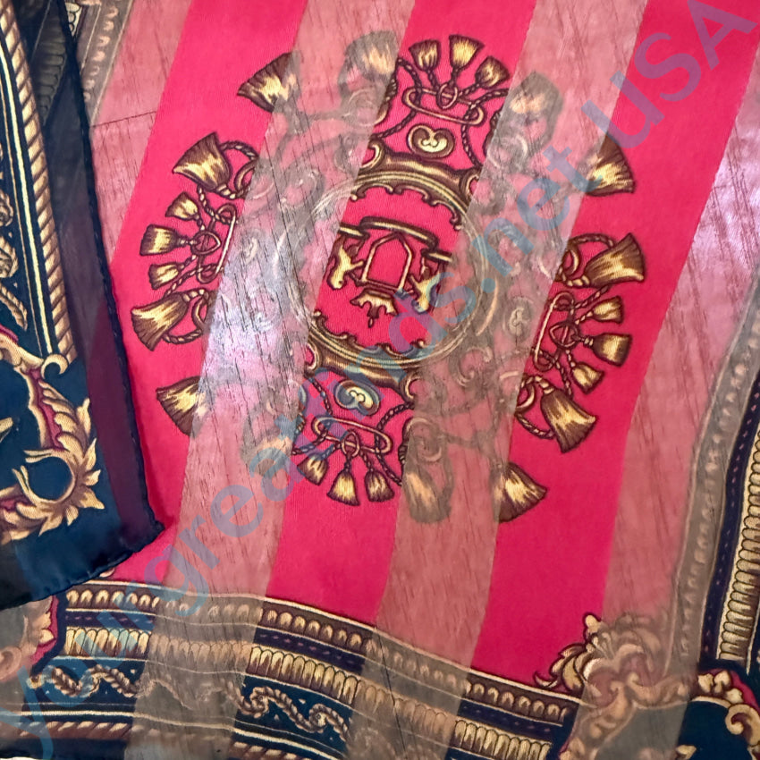 Vintage Black Gold and Red Scarf - Elegant Fashion Accessory for Women, Soft & Lightweight - Perfect for Winter, Parties & Gift Giving