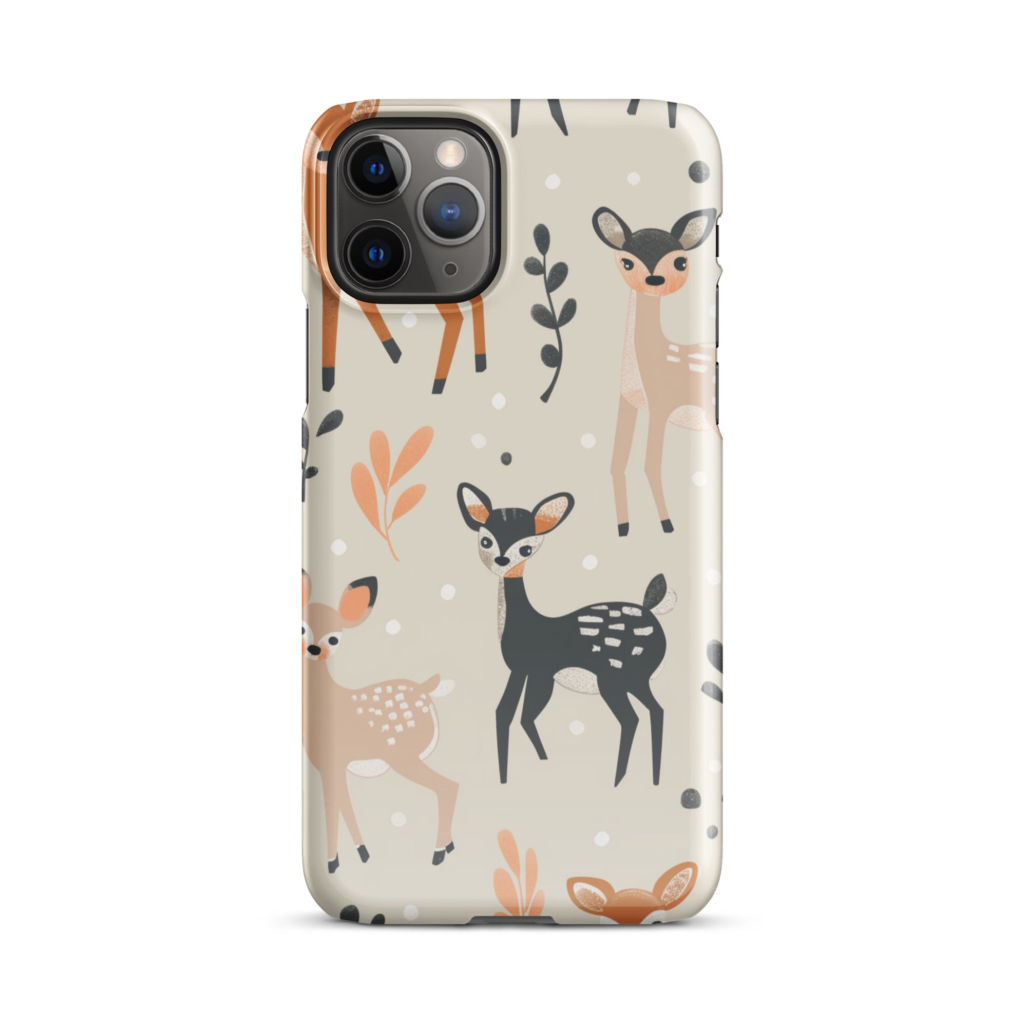 Cute Baby Deer Design Protective Snap Case for iPhone 12/13/14/15 Pro Max - Durable Shockproof Phone Cover for Kids & Adults - Perfect for School, Work & Outdoor Activities