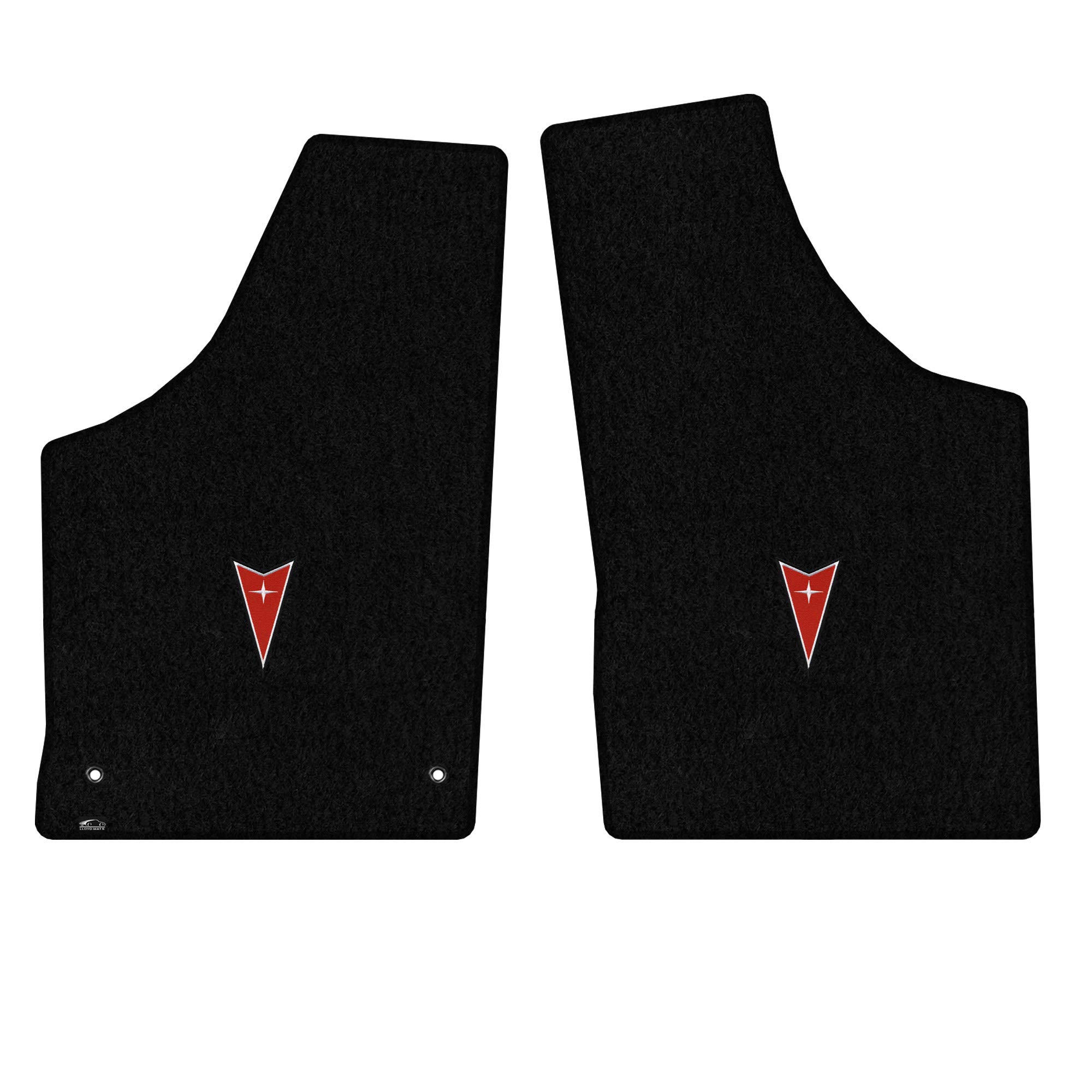 Premium Lloyd Mats Custom-Fit Carpeted Floor Liners for 1984-1988 Pontiac Fiero - Black 2-Piece Set with Pontiac Logo | Luxury Car Protection & Comfort for Daily Driving & Road Trips