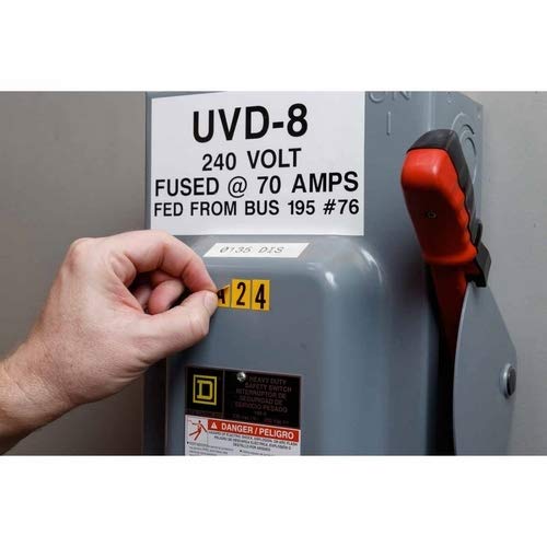 Brady 3440-DSH 34437 34 Series Indoor Number and Letter Cards - Pack of 25 | Durable Labeling for Office Organization, Warehouse Shelving & Equipment Identification
