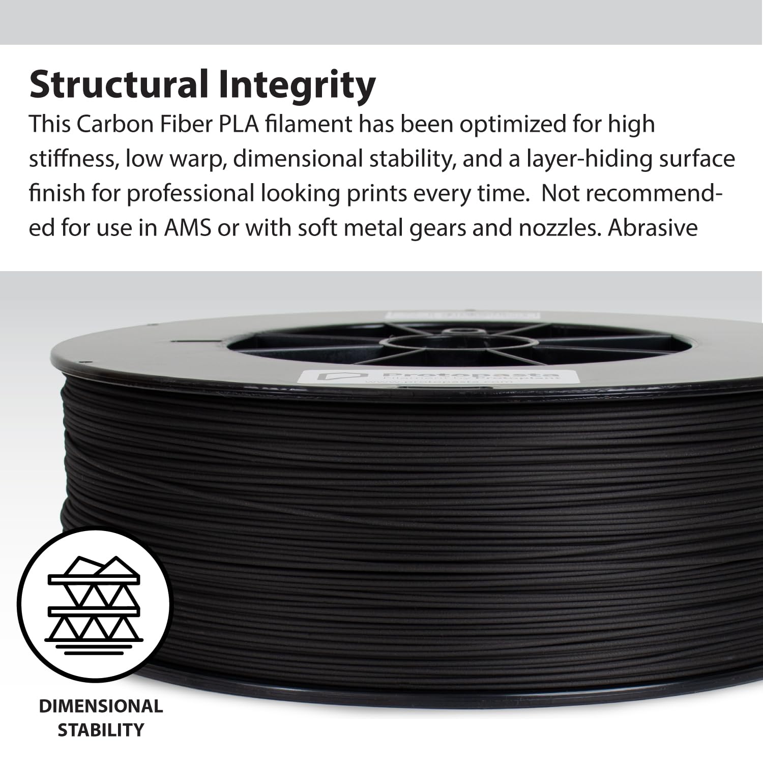 Premium Protopasta 3D Printer Filament - 1.75mm Carbon Fiber PLA Composite Filament (3kg Spool) for High-Strength Prints | Perfect for Engineering Prototypes, Automotive Parts & Industrial Applications