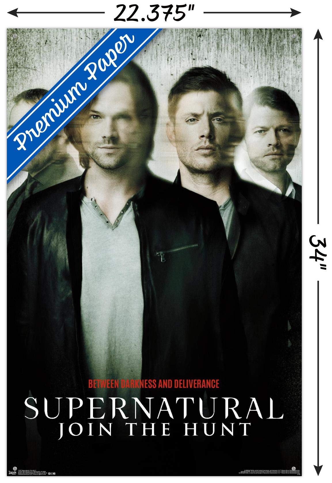 Supernatural TV Show Key Art 11 Wall Poster - 24x36 Inch Framed Print with Push Pins - Perfect for Bedroom, Living Room & Office Decor