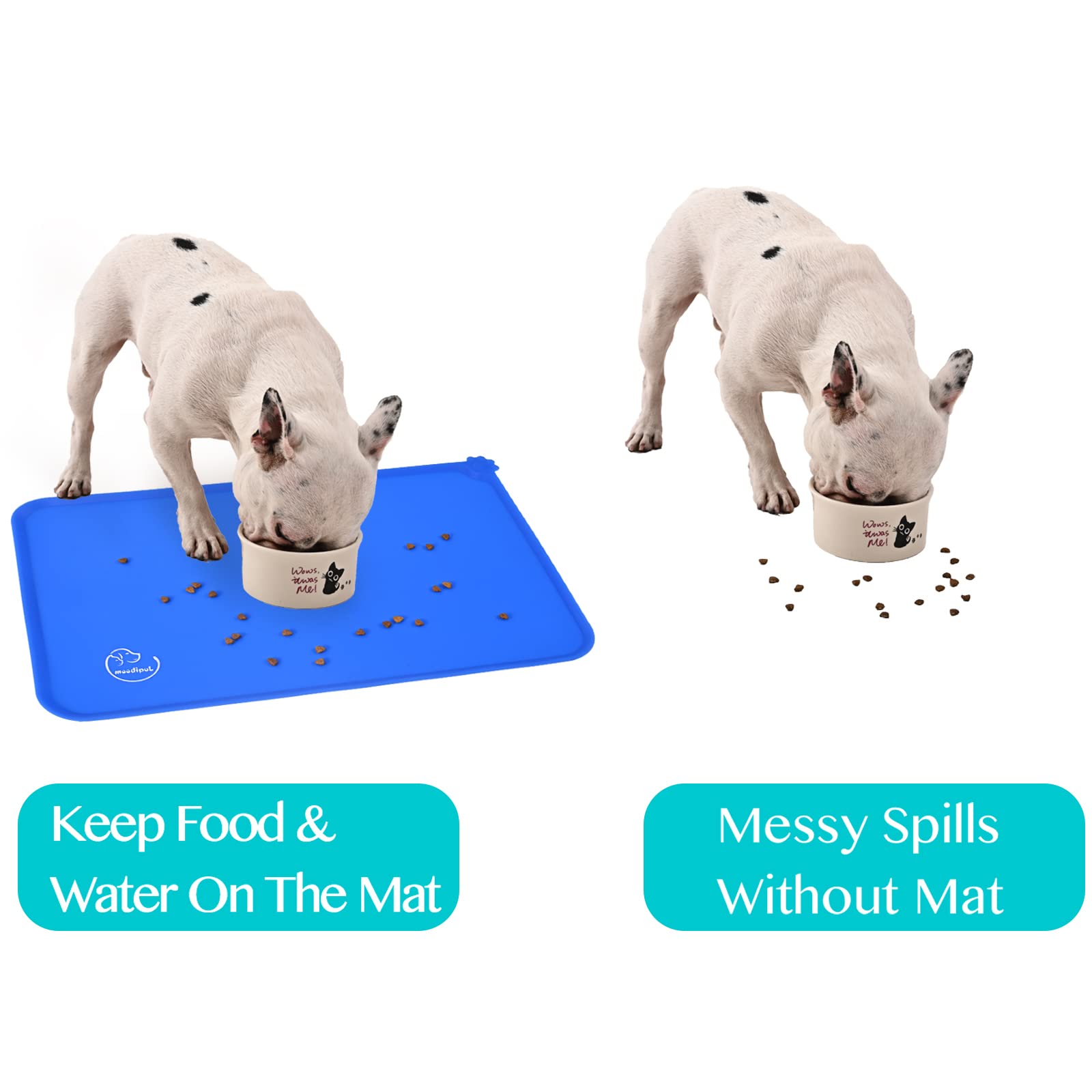 Non-Slip Silicone Pet Feeding Mat - Waterproof, Easy Clean Dog & Cat Bowl Placemat (18.5