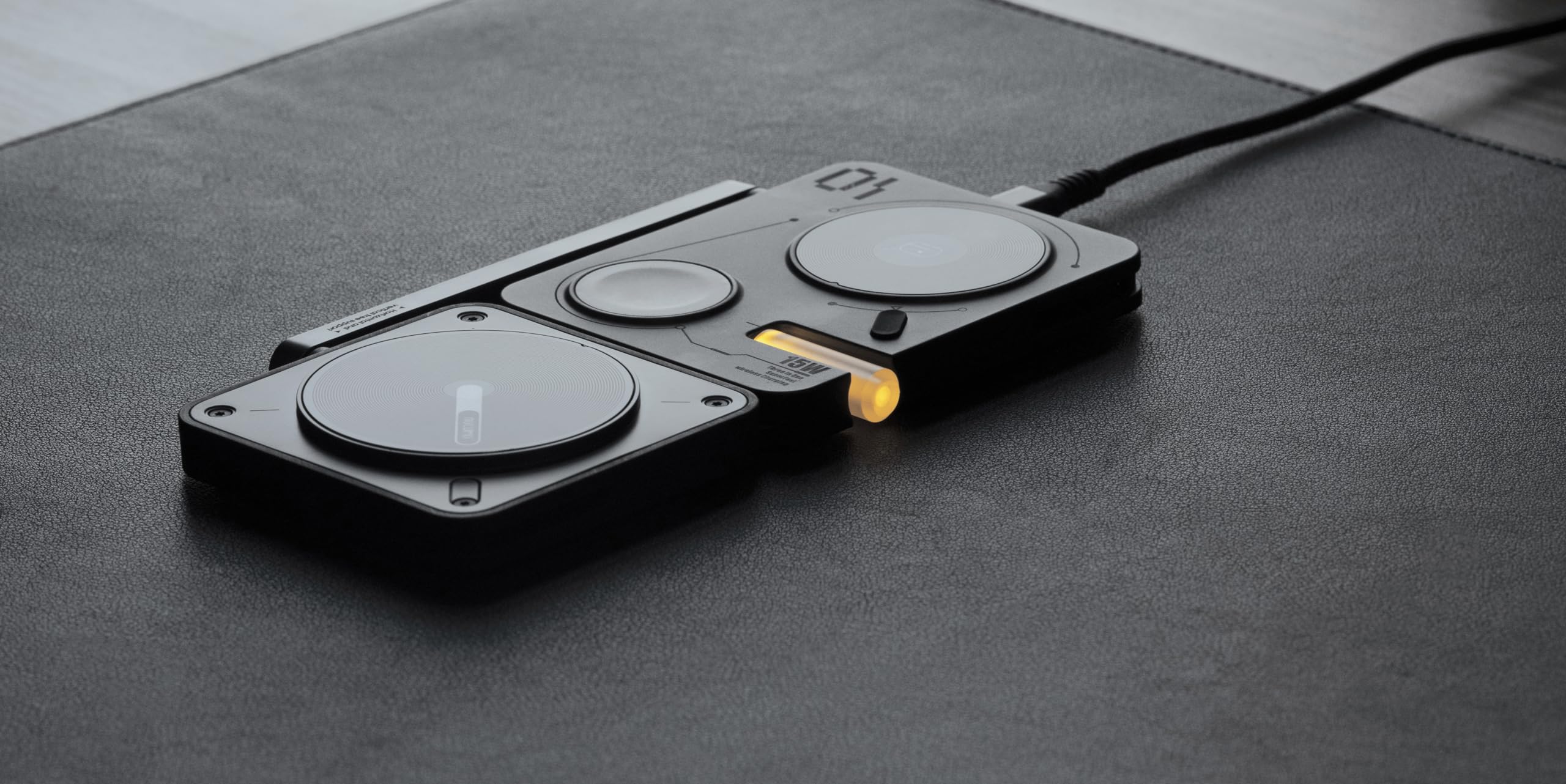 Aulumu M01 3-in-1 Foldable Magnetic Wireless Charging Station - 15W Fast Charging Stand with Magsafe Compatibility for iPhone 14/13/12, AirPods & Apple Watch - Portable Travel Charger for Home, Office & Car (Black)