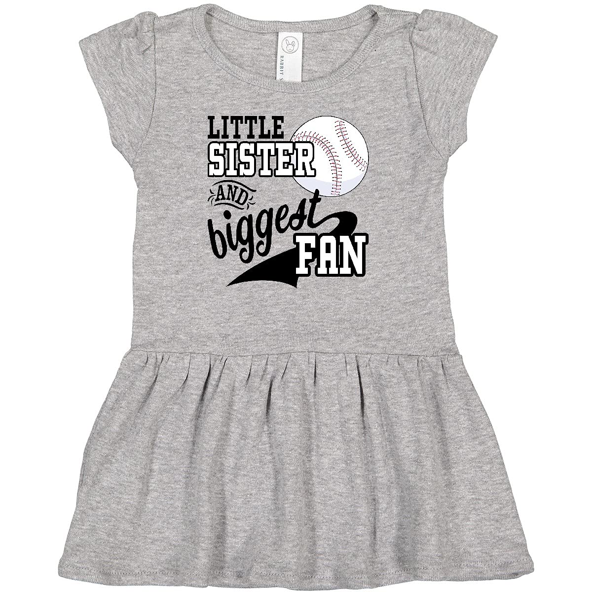 Inktastic Little Sister and Biggest Baseball Fan Infant Dress - Adorable Baby Girl Outfit for Baseball Games, Family Photos & Special Occasions