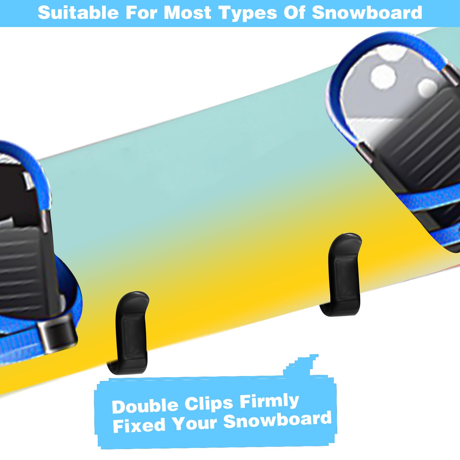 2Pcs Snowboard Wall Mount Rack - Horizontal Ski Holder for Room & Garage Storage