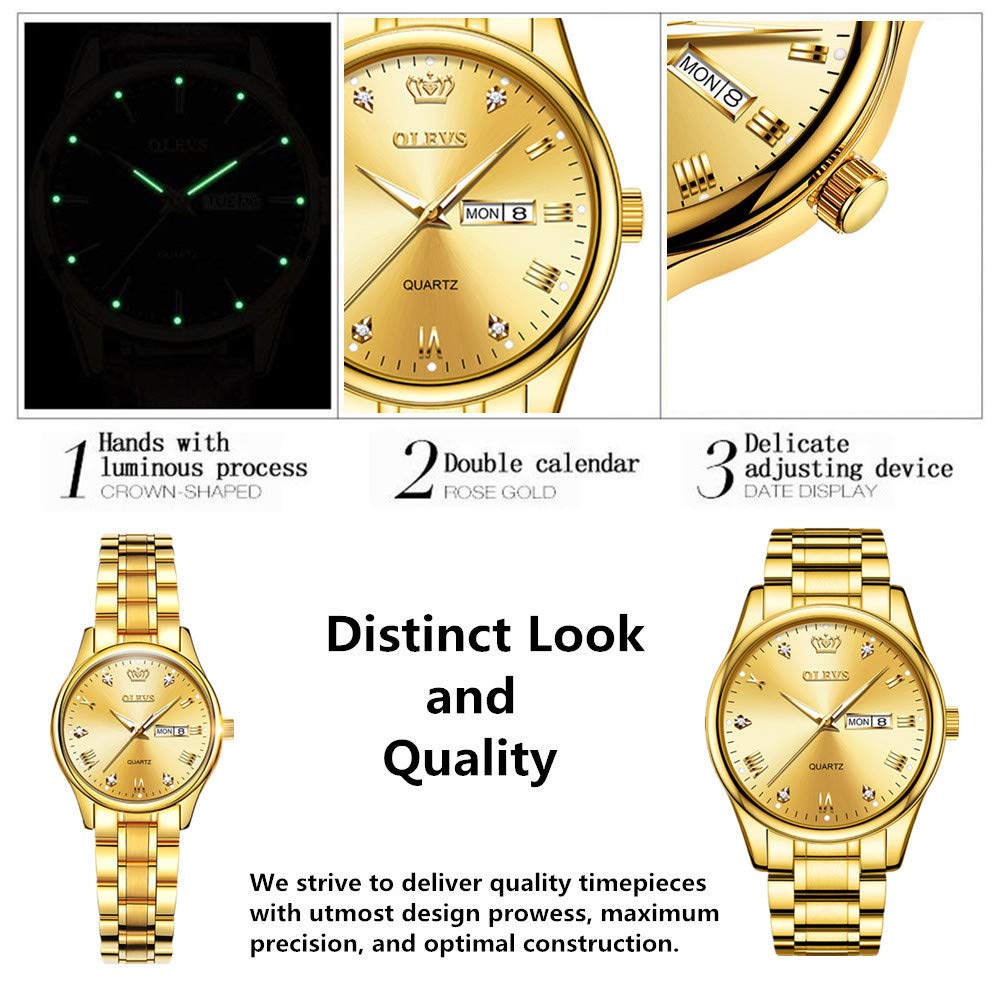 OLEVS Classic Women's Analog Quartz Watch - Stainless Steel Waterproof Roman Numeral Date Wristwatch for Business & Casual Wear | Perfect for Office, Travel & Everyday Use