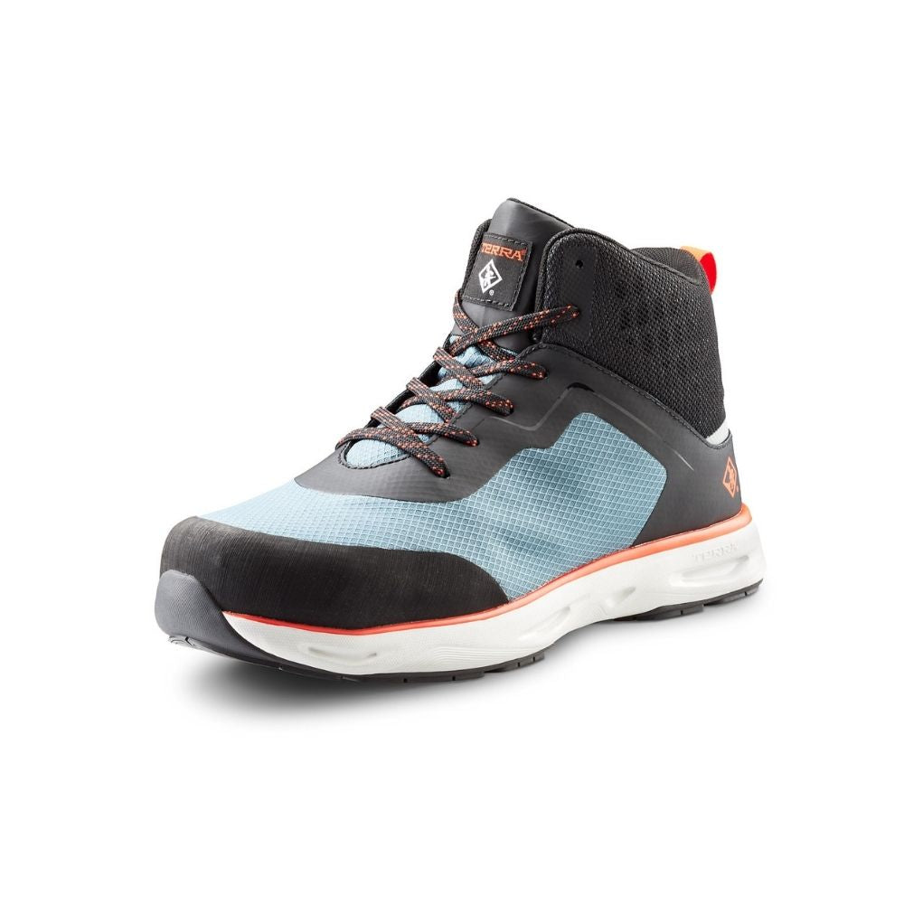 Terra Lites MID TR0A4NRTFR0 Composite Toe Athletic Work Shoes for Men & Women - Lightweight Safety Shoes with Slip Resistance, Blue/Red - Perfect for Construction, Warehouse, and Industrial Work Environments