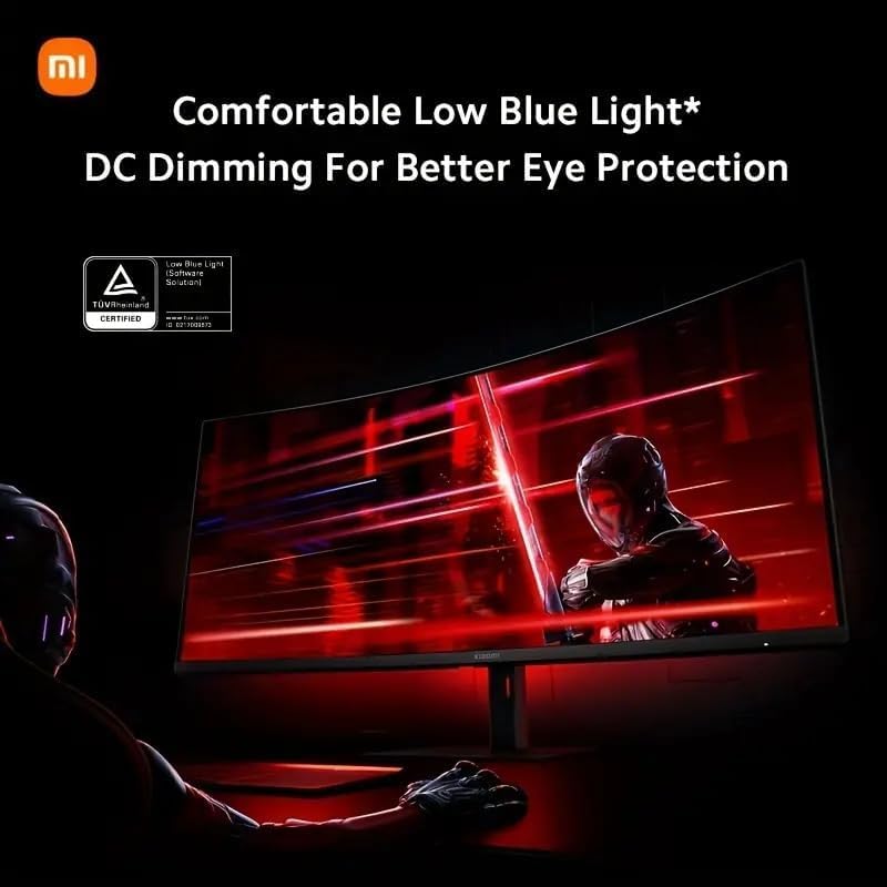 Xiaomi G34WQi 34-Inch Ultrawide Gaming Monitor - WQHD 3440x1440, 180Hz Refresh Rate, 1ms Response Time, HDR10, 100% sRGB, 4000:1 Contrast Ratio, 350nits, AMD FreeSync, RGB Ambient Light, Low Blue Light, Borderless Design - Perfect for Esports, Work & Entertainment