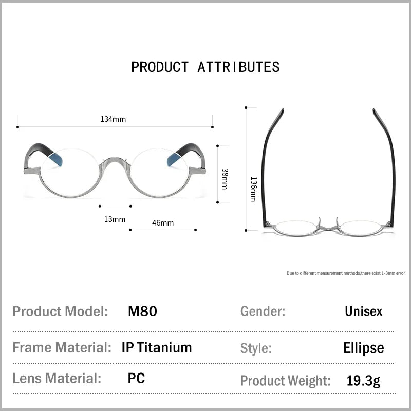 Aror Women's Semi-Rimless Round Titanium Acetate Eyeglasses 49480 - Lightweight & Durable Glasses for Work, Reading & Everyday Fashion