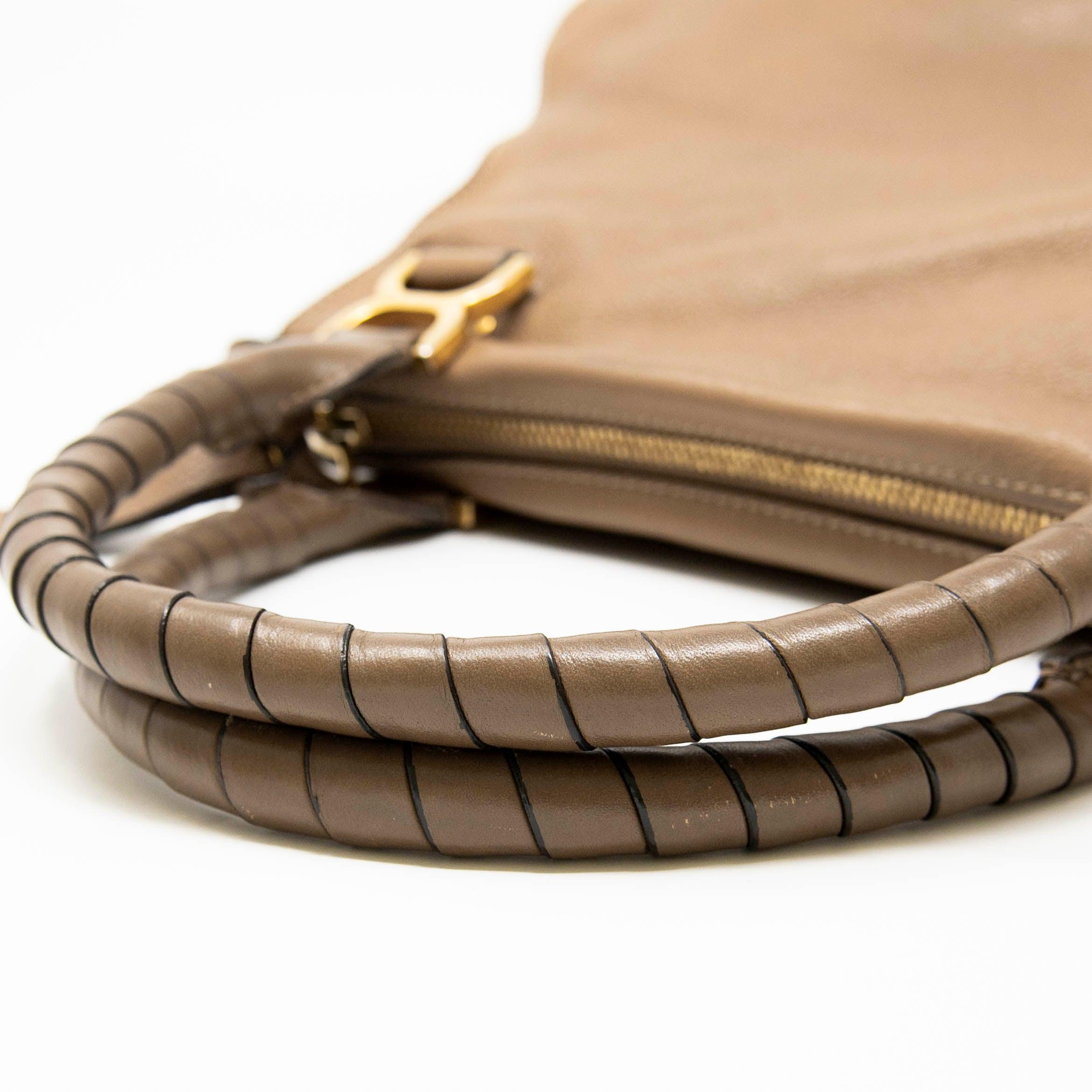Chloe Brown Medium Marcie Crossbody Bag - Stylish Leather Shoulder Purse for Women, Perfect for Work, Travel & Everyday Use