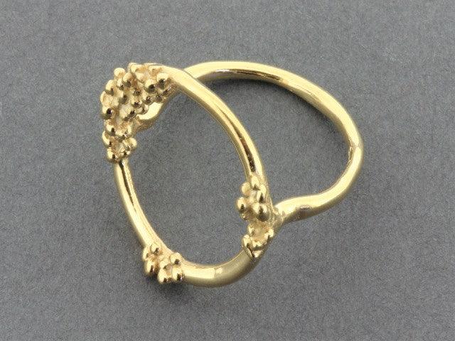 Elegant Beaded Circle Ring - Gold on Silver Stackable Band for Women | Perfect for Everyday Wear, Parties & Gifts