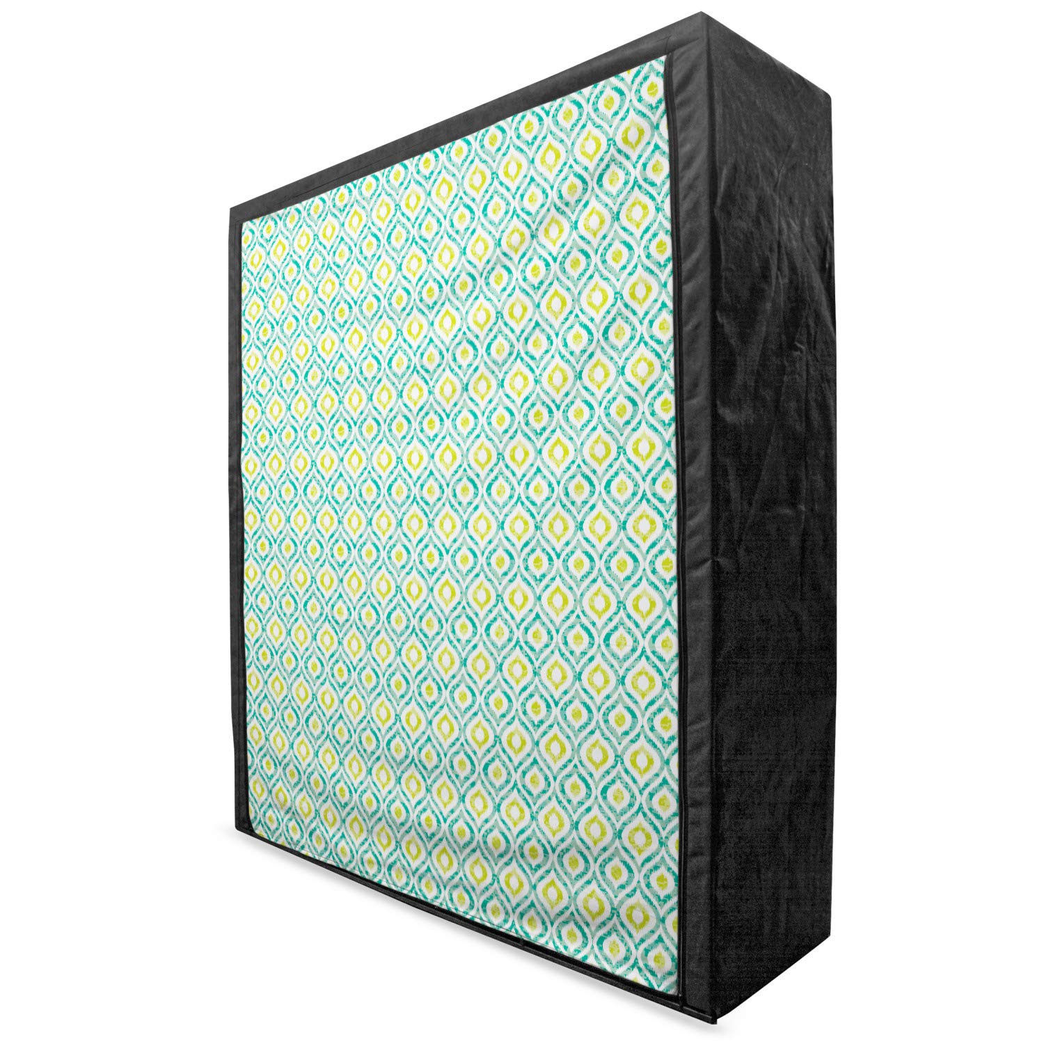 Ambesonne Ikat Portable Fabric Wardrobe - Indonesian Weave Art Style with Vibrant Ogee Pattern, 59