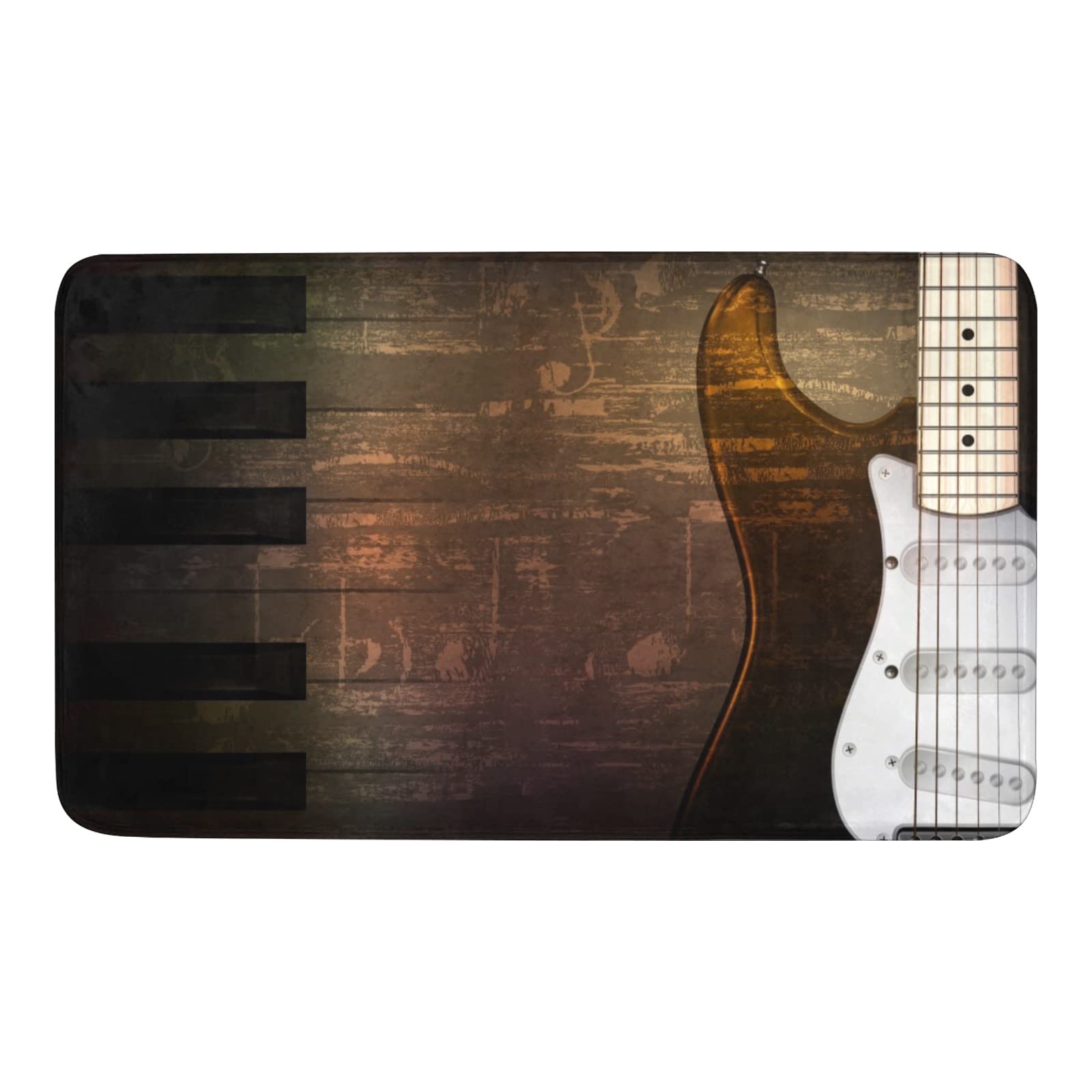 Brown Grunge Music Guitar Doormat - 18
