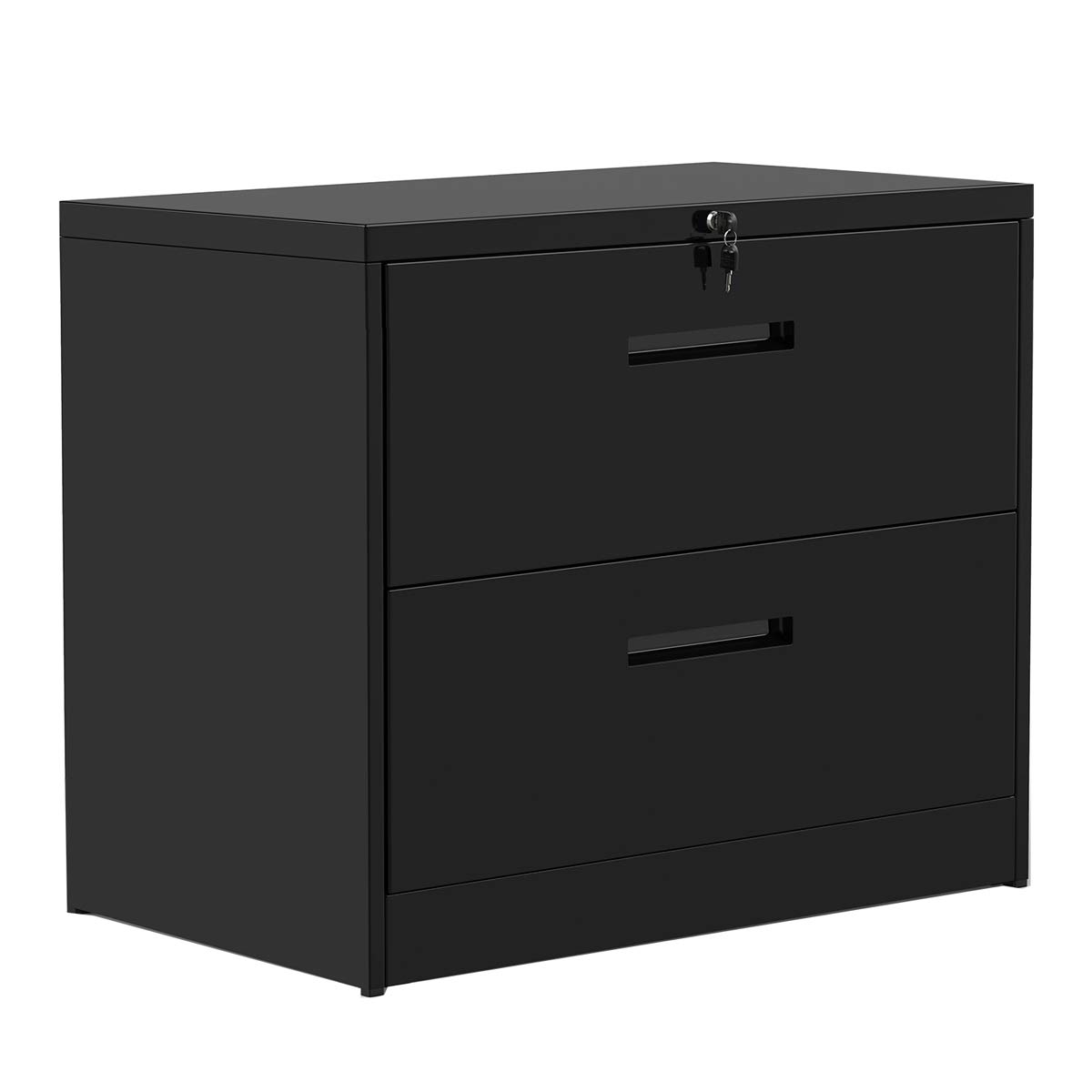 Heavy Duty 2-Drawer Lockable Metal Lateral File Cabinet 35.4