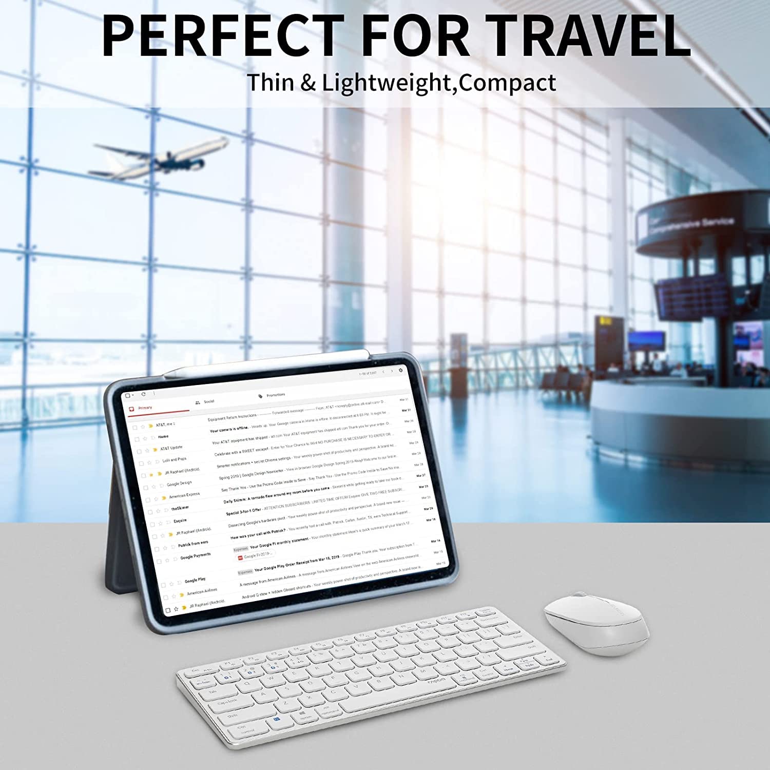 RAPOO Wireless Keyboard and Mouse Combo - Bluetooth Keyboard and Mouse Set, Compact Design with 1300 DPI for PC, Laptop, Desktop - Compatible with Windows XP/7/8/10 - Perfect for Office, Home, and Gaming Use