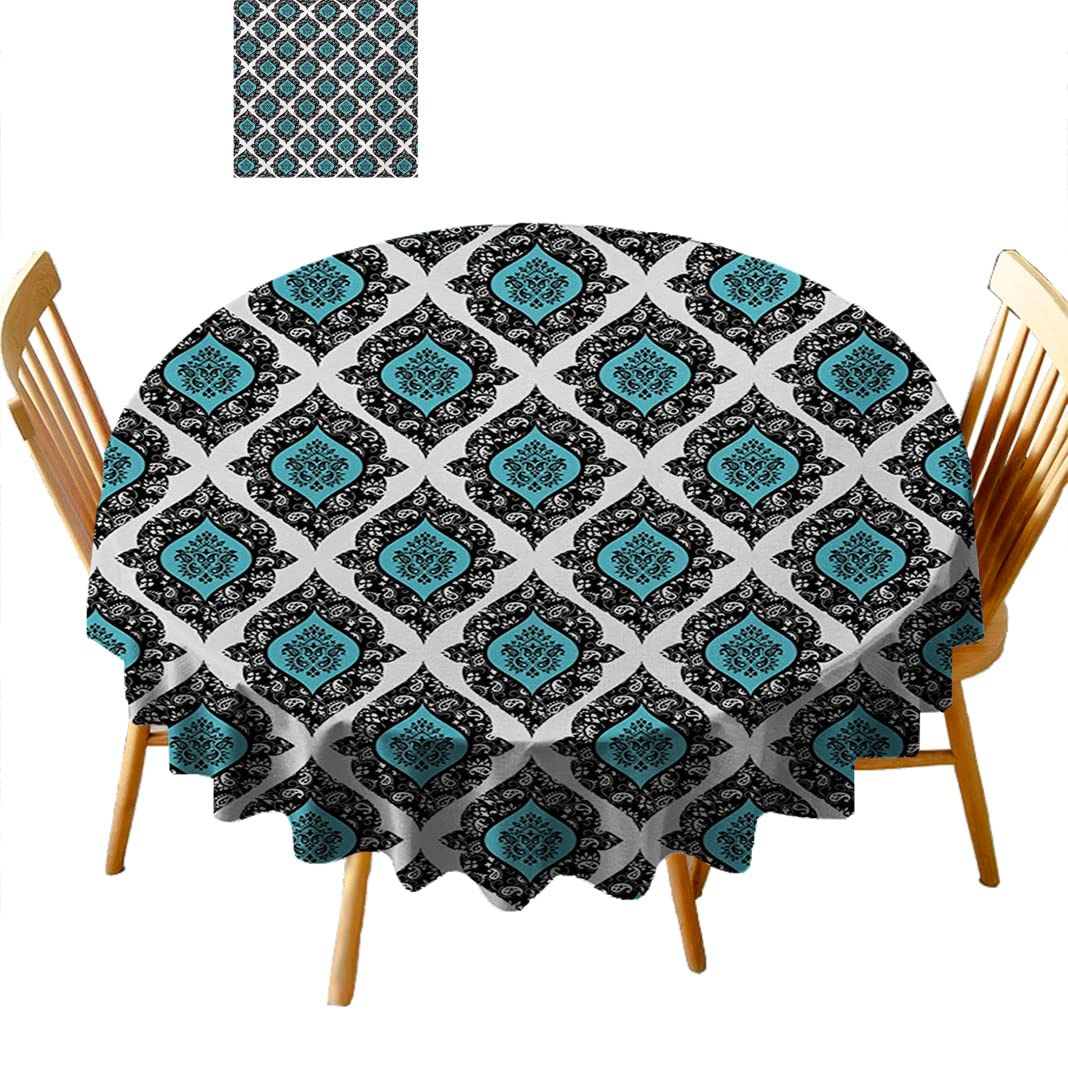 Round Tablecloth 54 Inch - Premium Fabric Dining Table Cover for Restaurants, Parties & Home Decor - Washable & Wrinkle-Resistant (B47CL)