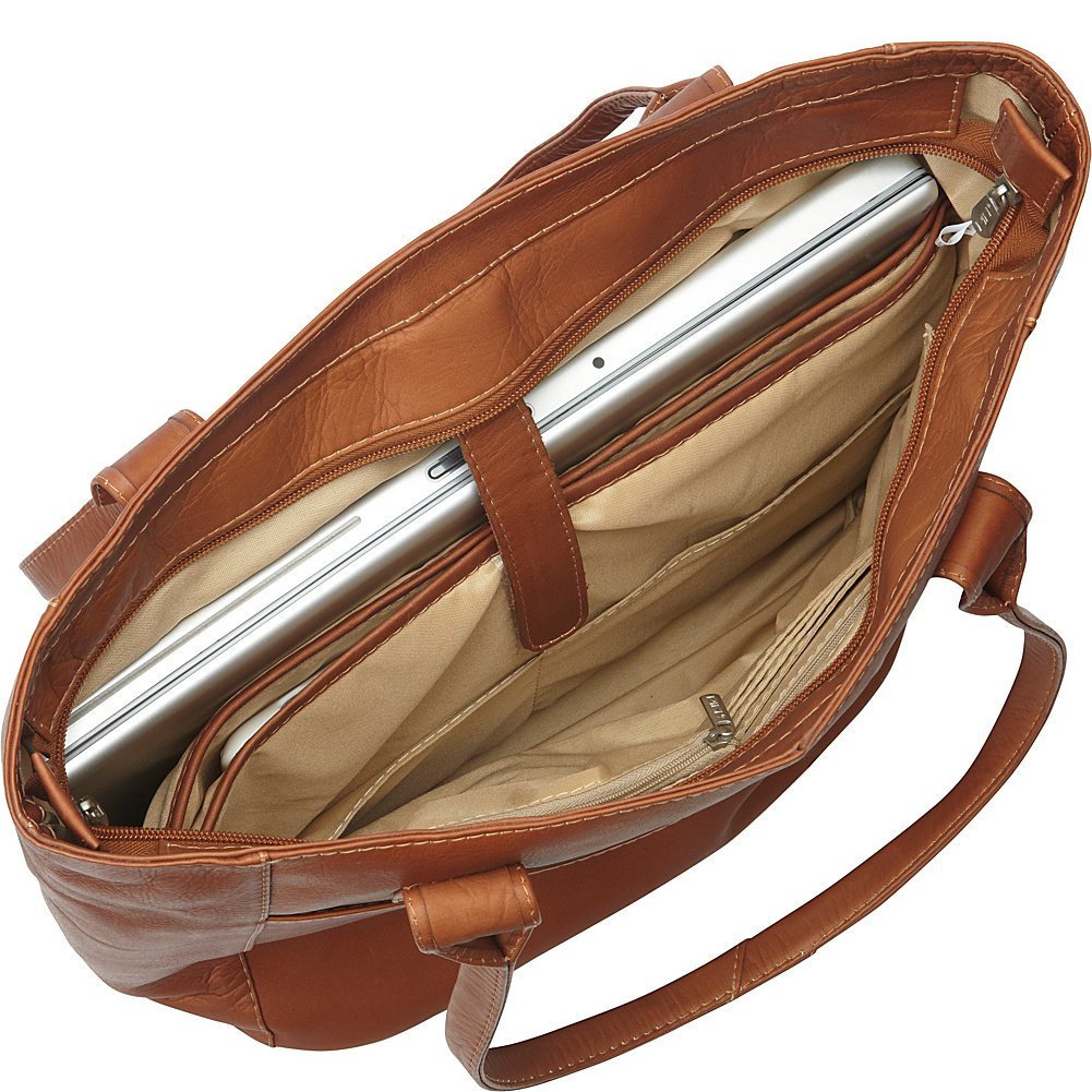 Premium XL Laptop Tote Bag for Women & Men - Stylish Saddle Brown Work Bag Fits 15-17 Inch Laptops - Perfect for Office, Business Travel & College (One Size)