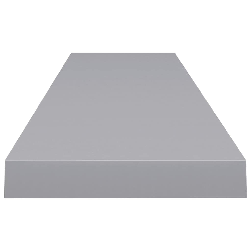 Modern Floating Wall Shelf Set - 4 Pack Gray MDF Ledges 47.2