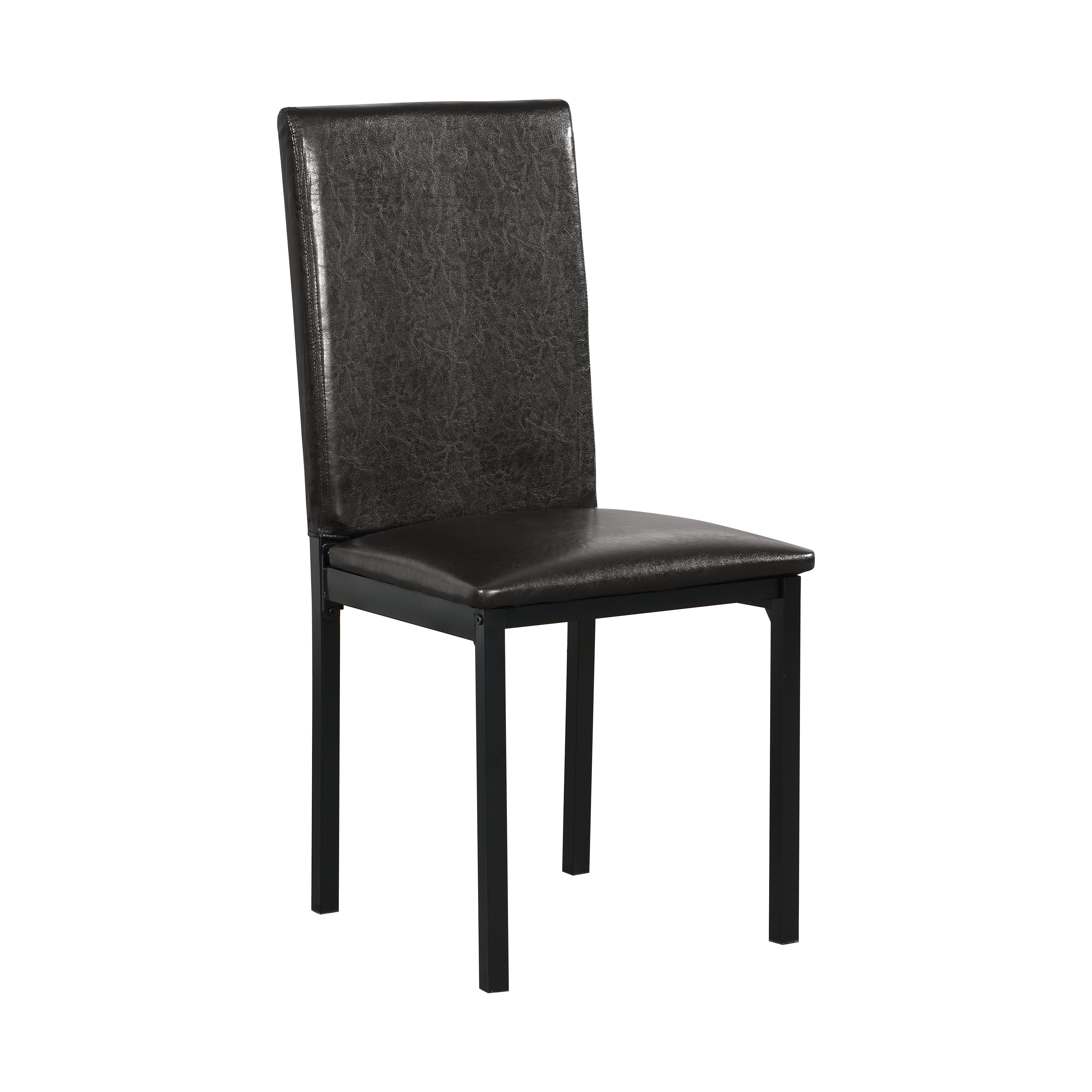 Roundhill Furniture Citico 5-Piece Metal Dinette Set - White Faux Marble Table with Black Chairs for Kitchen & Dining Room | Durable Laminated Surface for Family Meals & Entertaining