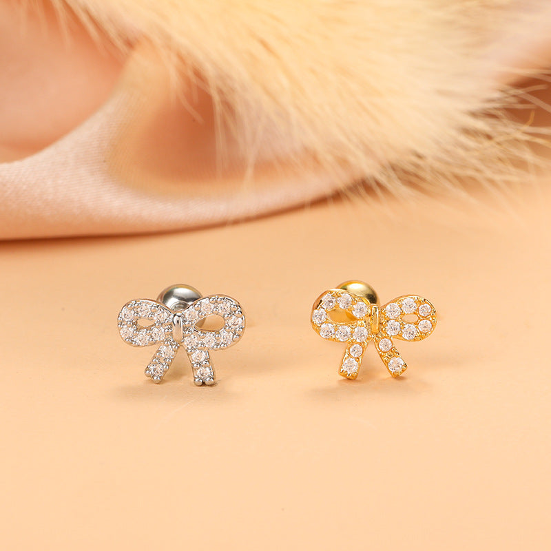 16G Tiny Bowknot Tragus Hoop Earrings for Cartilage Piercing | HSPJ1973 | Perfect for Everyday Wear and Special Occasions