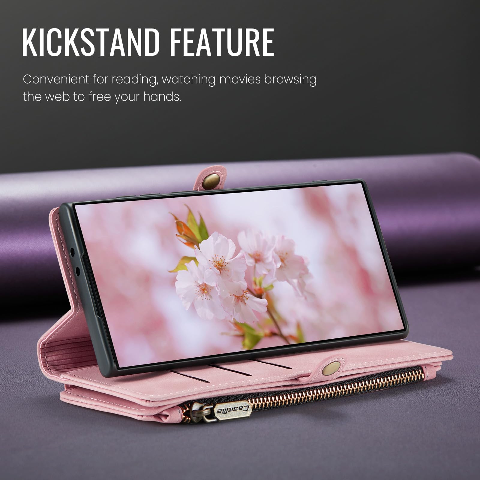 Samsung Galaxy A15 5G Case with RFID Blocking & Card Holder - PU Leather Flip Wallet for Women & Men, Rose Pink - Perfect for Travel & Daily Use