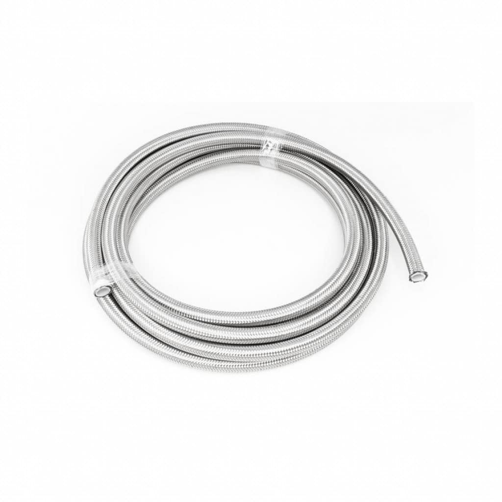 DeatschWerks 6AN Double Braided Stainless Steel Hose - 20 Feet High Performance Fuel Line for Racing, Automotive, and Marine Applications