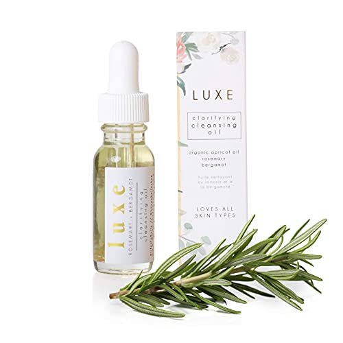 Luxe Organic Honey Belle Gold Collection Cleansing Oil & Makeup Remover (0.5oz) - Gentle Skin Cleanser for Daily Use, Hydrates & Purifies, Reduces Fine Lines & Improves Skin Tone | Perfect for Travel, Sensitive Skin & Natural Beauty Routine