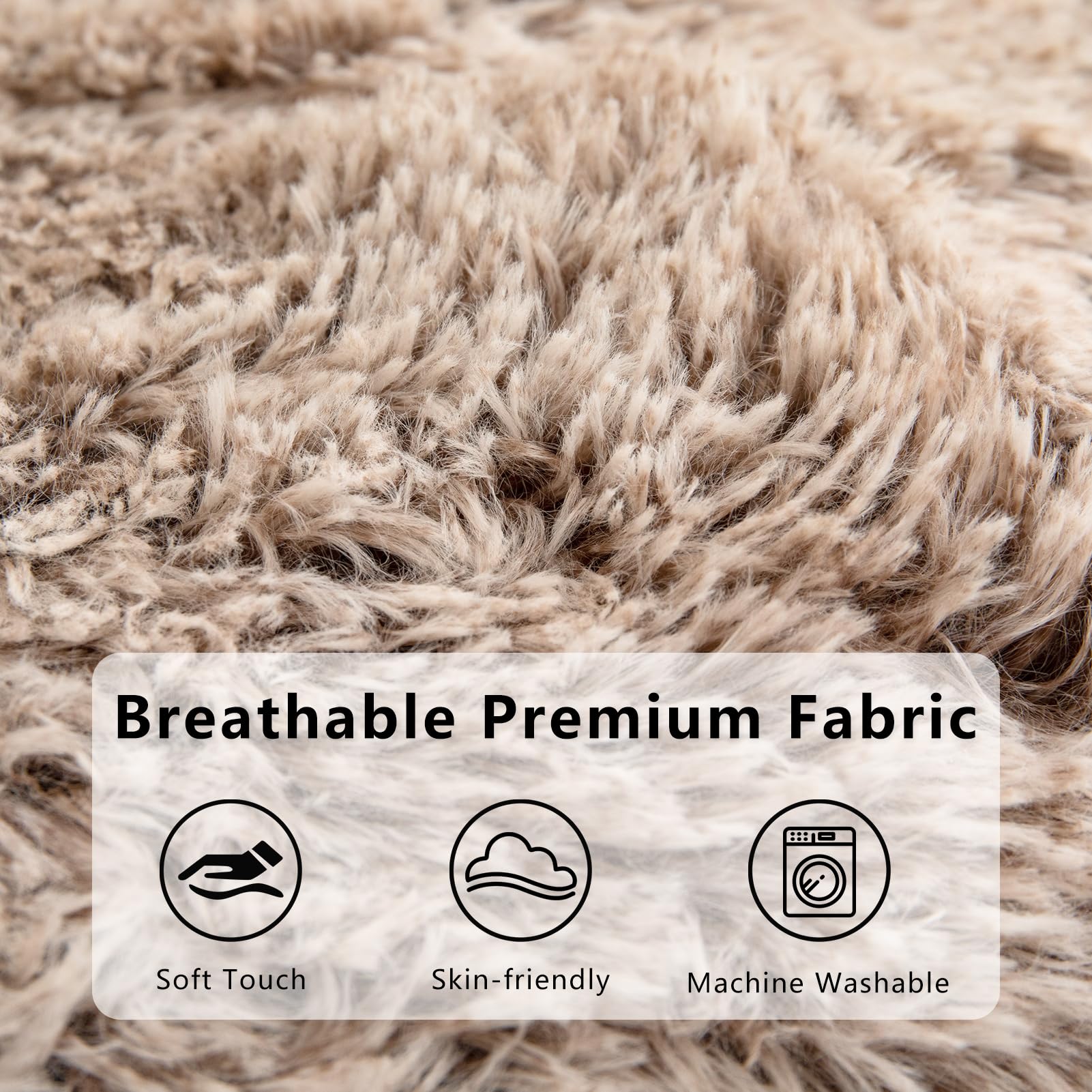 BYBYME Giant Faux Fur Bean Bag Chair - Large Bean Bag Couch with Filler for Adults, Oversized Lazy Sofa Accent Chair with Pocket - Perfect for Living Room, Bedroom, Game Room & Movie Nights
