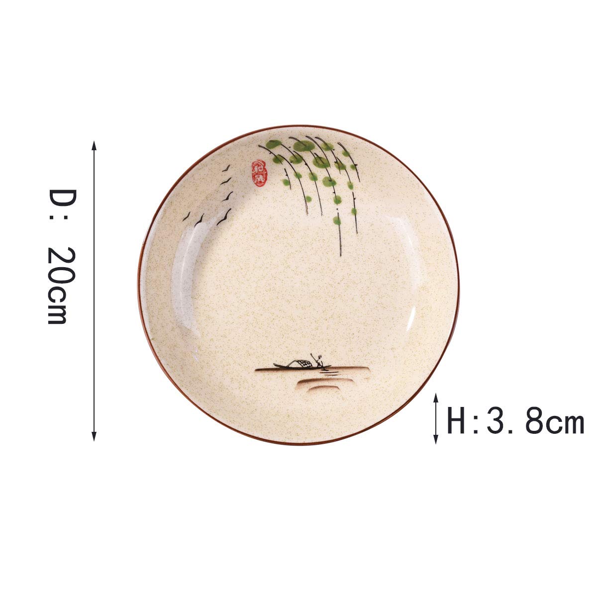 Vintage Japanese 8-Inch Porcelain Dinner Plates - Set of 4 Microwave Safe Ceramic Dishes for Home, Restaurant & Special Occasions