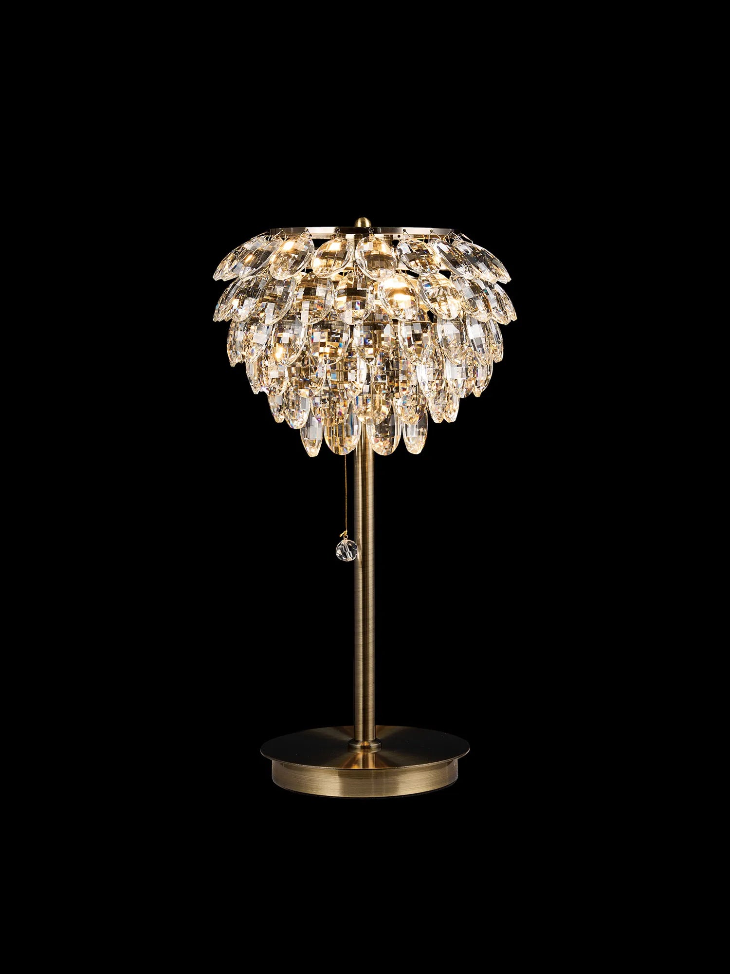 Elegant Consten Crystal Table Lamp with 2 E14 Bulbs - Perfect for Bedroom Nightstand, Living Room Decor, and Office Lighting
