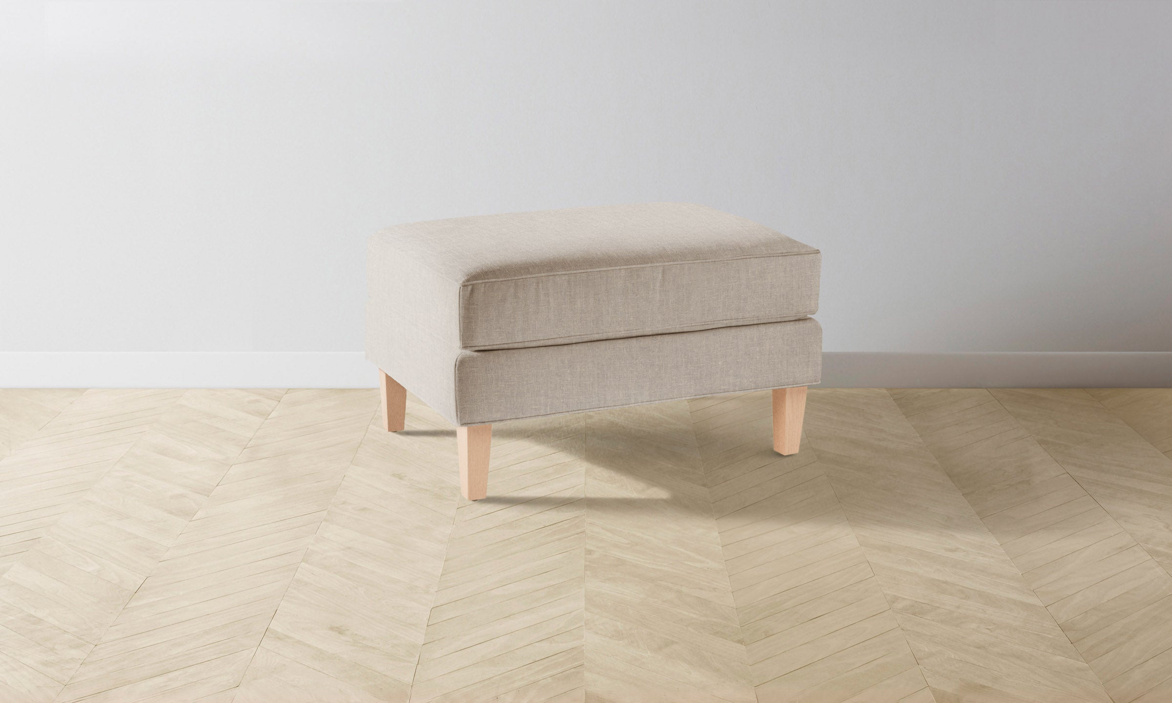 Premium Crosby Ottoman with Heritage Belgian Linen Upholstery - Modern Living Room & Bedroom Accent Furniture for Comfort & Style