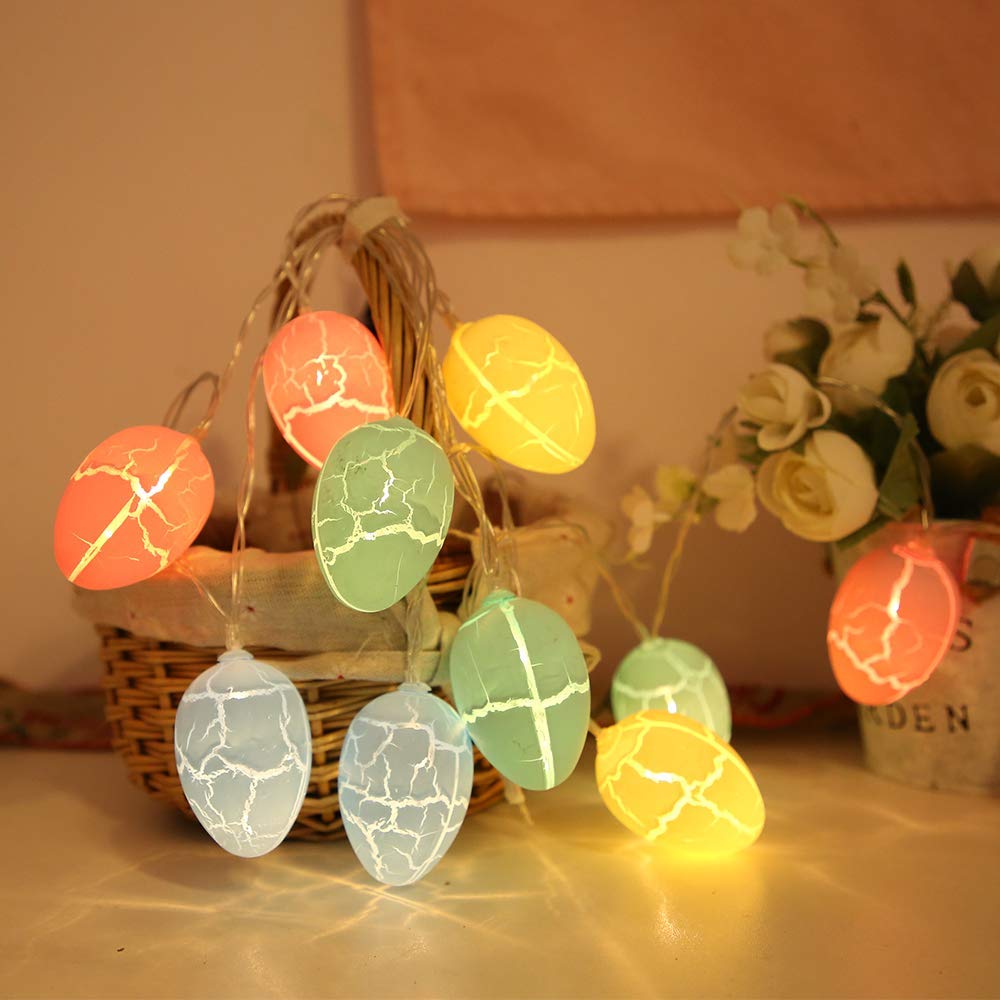 10 LED Easter Egg String Lights - 4.9FT Battery Operated Egg Shaped Lights for Easter, Spring Home Decor, Bedroom & Party Decoration | Indoor Festive Lighting for Holidays, Weddings & Special Occasions