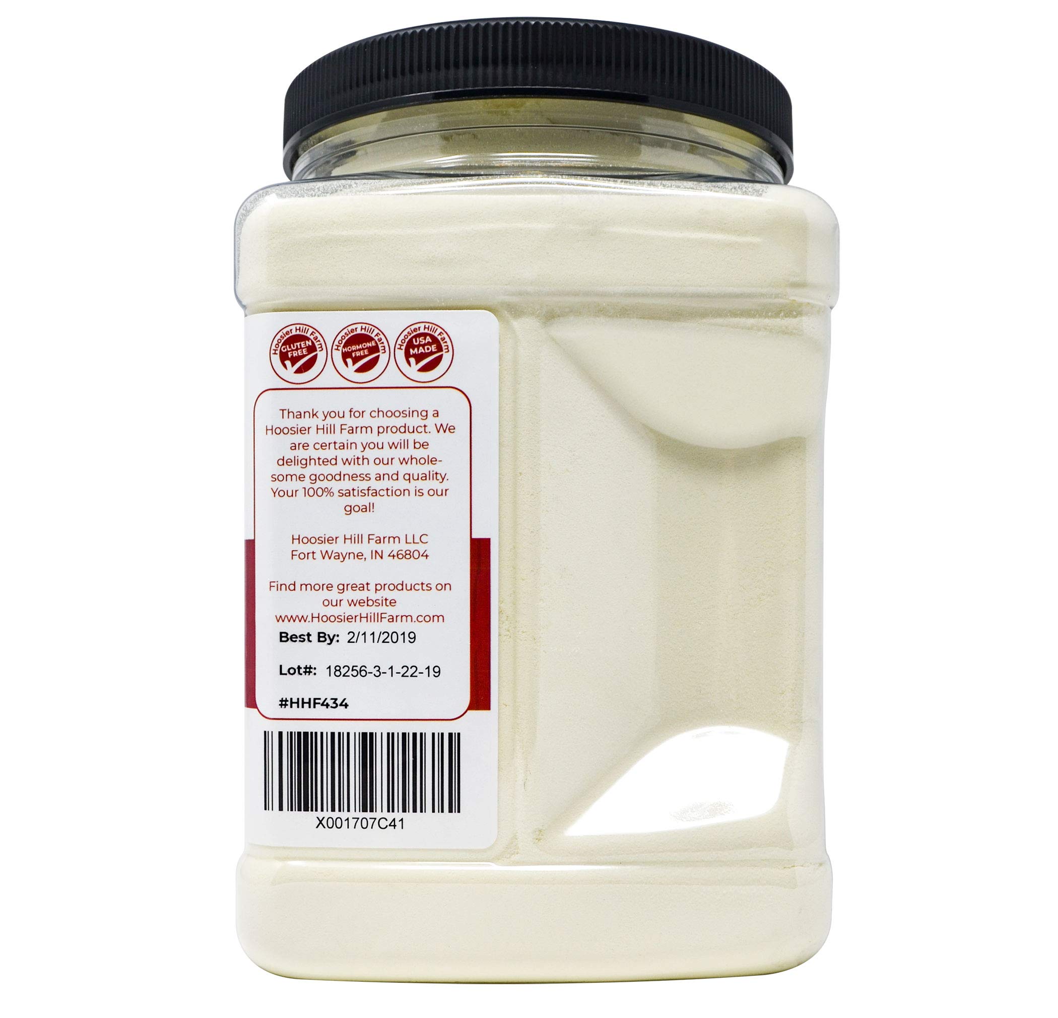 Hoosier Hill Farm All American Dairy Whole Milk Powder - 2 Pound (32oz) | Hormone Free, No Additives | Great for Baking, Cooking & Emergency Food Storage