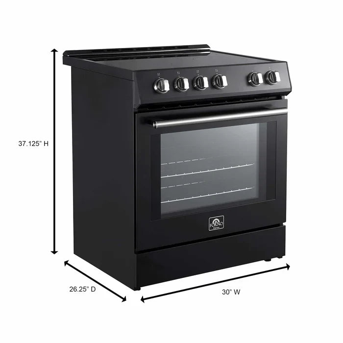 Forno Leonardo 30 Inch Electric Range with 5.0 cu. Ft. Oven - Stainless Steel Built-in Appliance for Modern Kitchens | Perfect for Baking, Roasting & Everyday Cooking | Model FFSEL6012 30