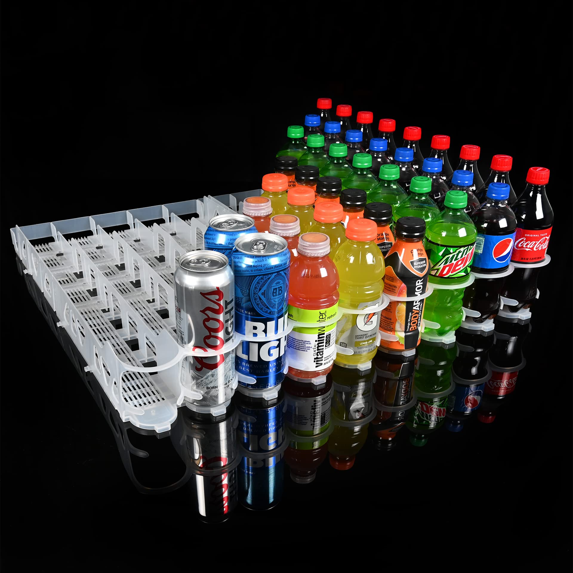 Display Technologies Visi-Slide 20oz Soda Beverage Dispenser (2-Pack) - Gravity Fed Glide System for Coolers, Commercial Refrigerators & Cold Vaults - Perfect Soda Can Organizer & Drink Bottle Dispenser for Restaurants, Bars, and Home Use