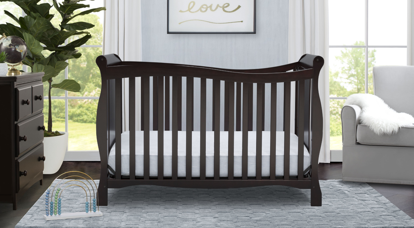 Brookside 4-in-1 Convertible Baby Crib - White Nursery Furniture for Newborn to Toddler Bed | Perfect for Modern Nursery, Bedroom & Daycare Use