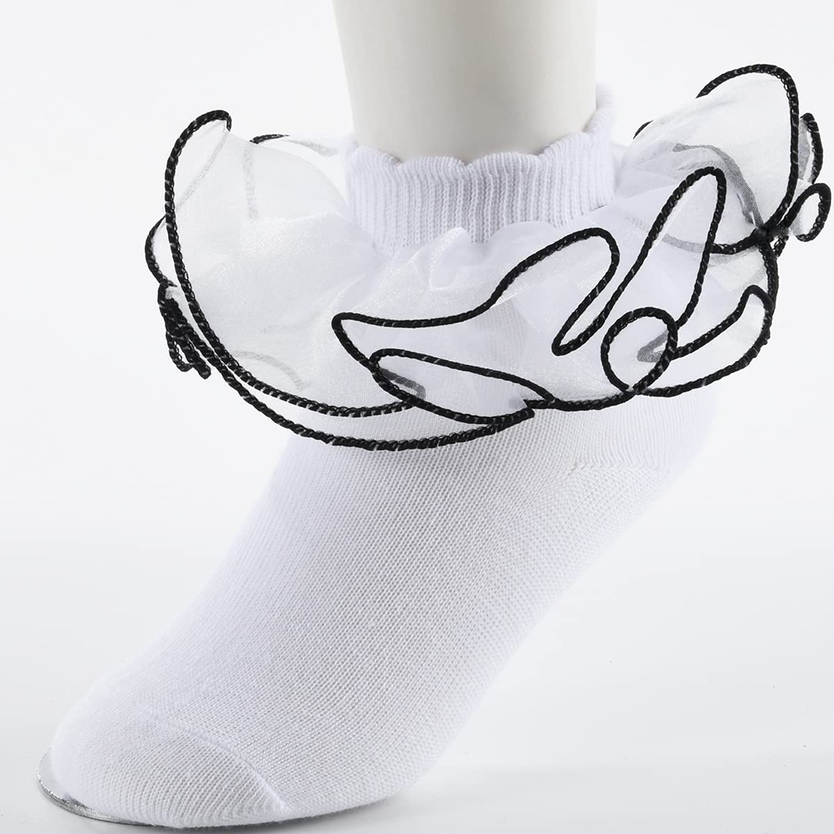 Sparkling Lace Ankle Socks for Women - 3 Pairs of Cute Ruffle Dress Socks with Comfortable Fit | Perfect for Parties, Weddings & Everyday Fashion